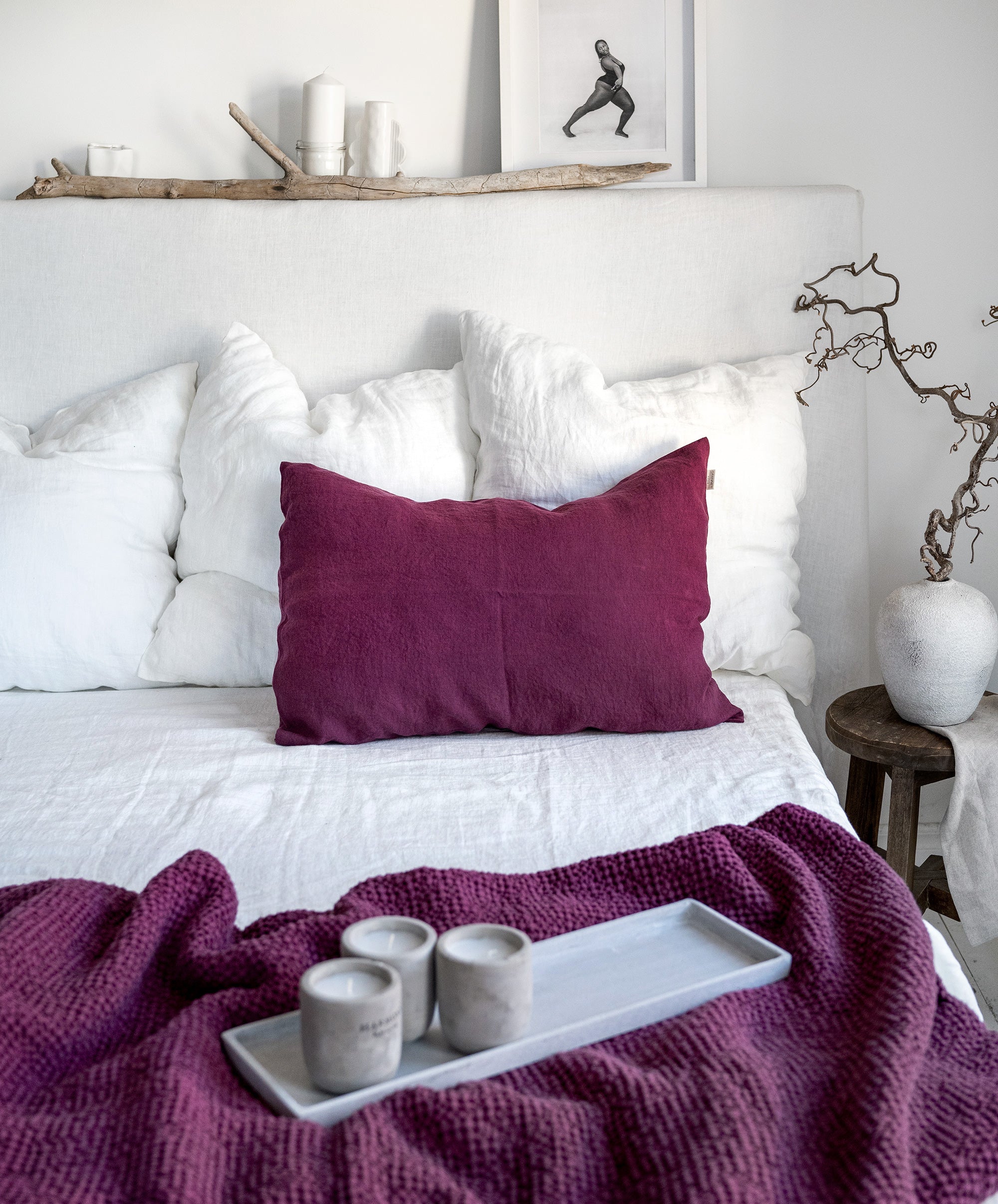 Linen Pillowcase in Fuchsia