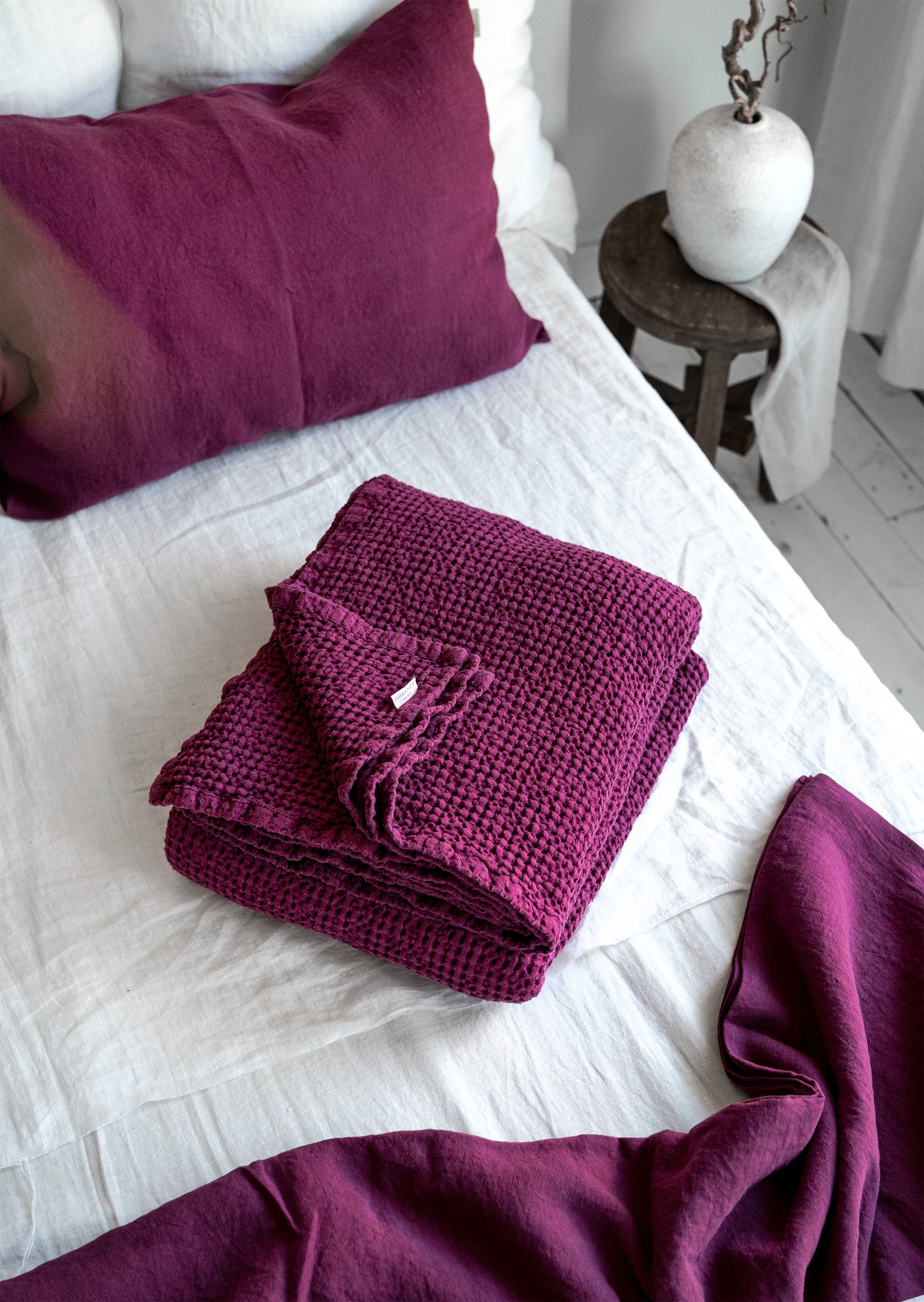 Waffle Blanket in Fuchsia