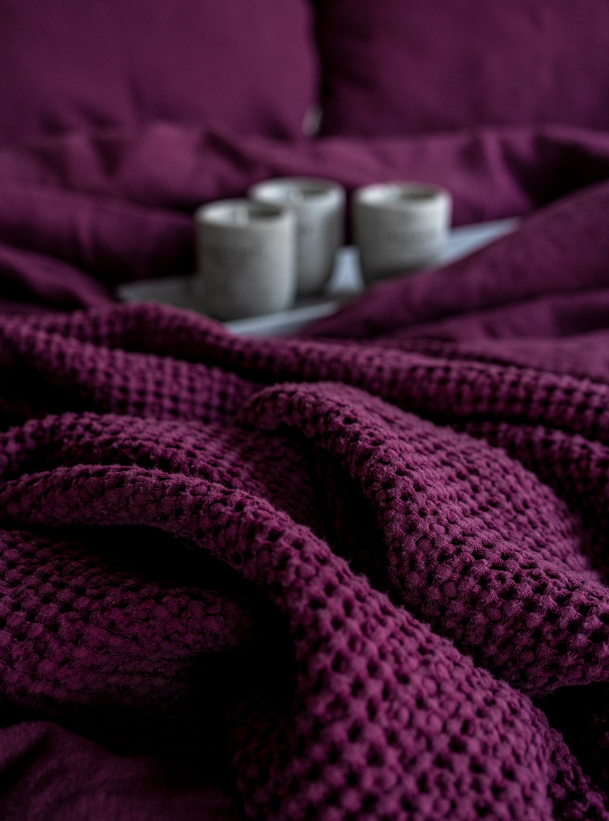 Waffle Blanket in Fuchsia