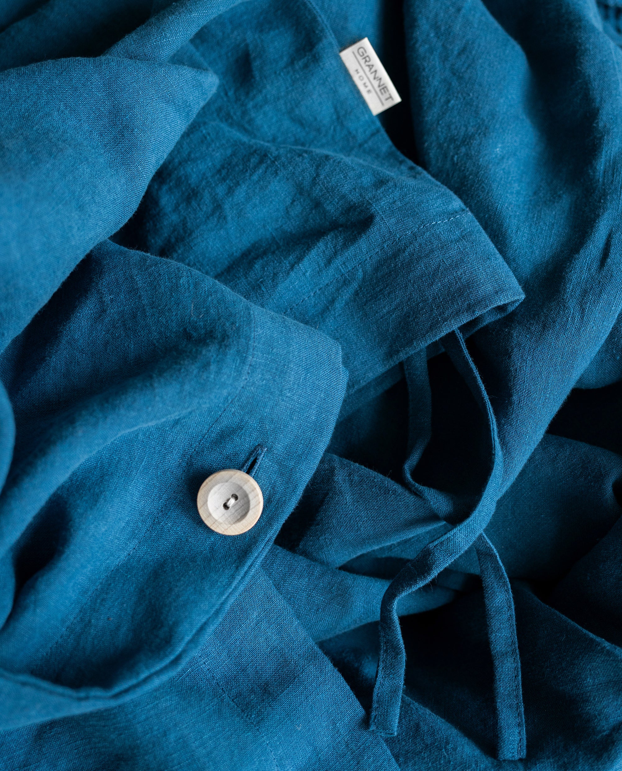 Linen Duvet Cover in Lake Blue