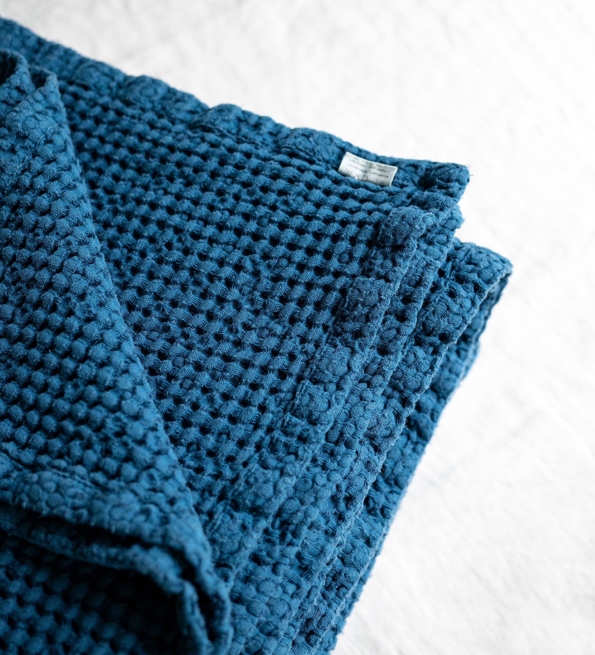 Waffle Blanket in Lake Blue