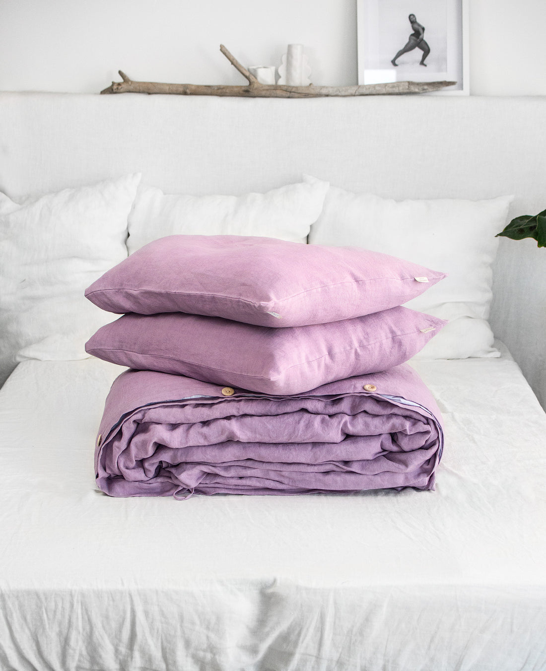 Linen Bedding Set in Lavender - Duvet Cover & 2 Pillowcases