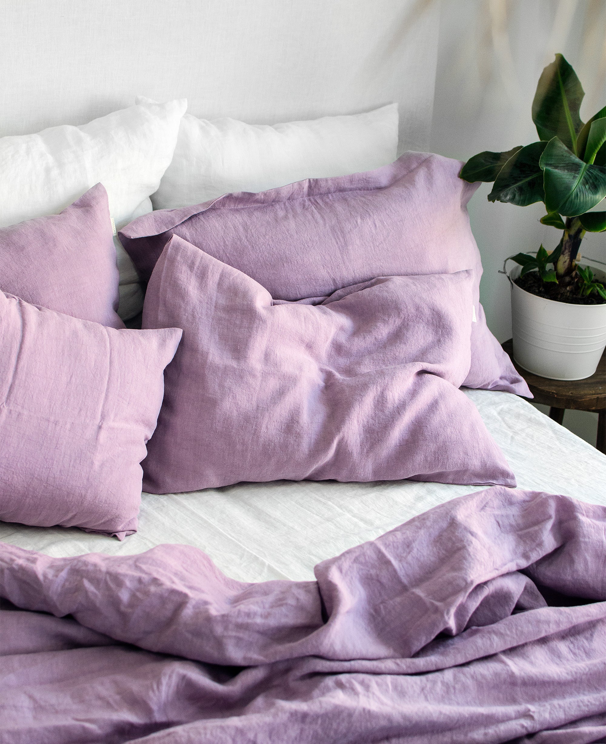 Linen Flat Sheet in Lavender