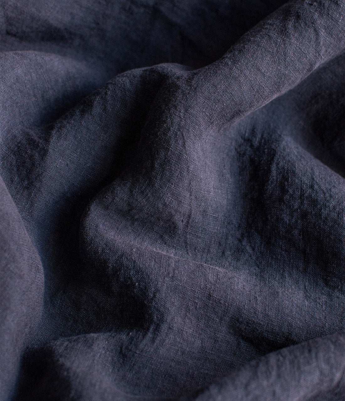 Linen Flat Sheet in Graphite Blue