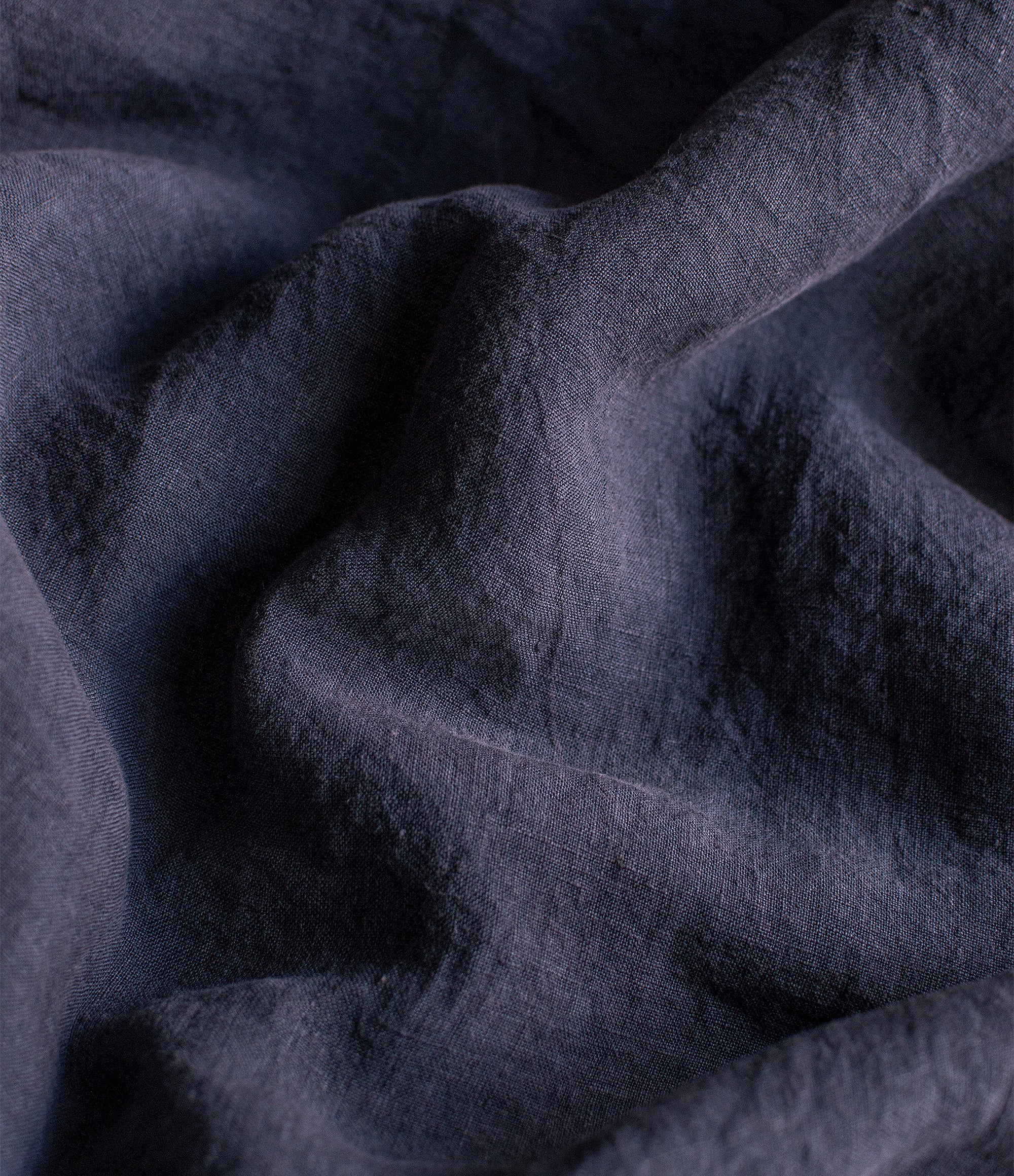 Linen Flat Sheet in Graphite Blue