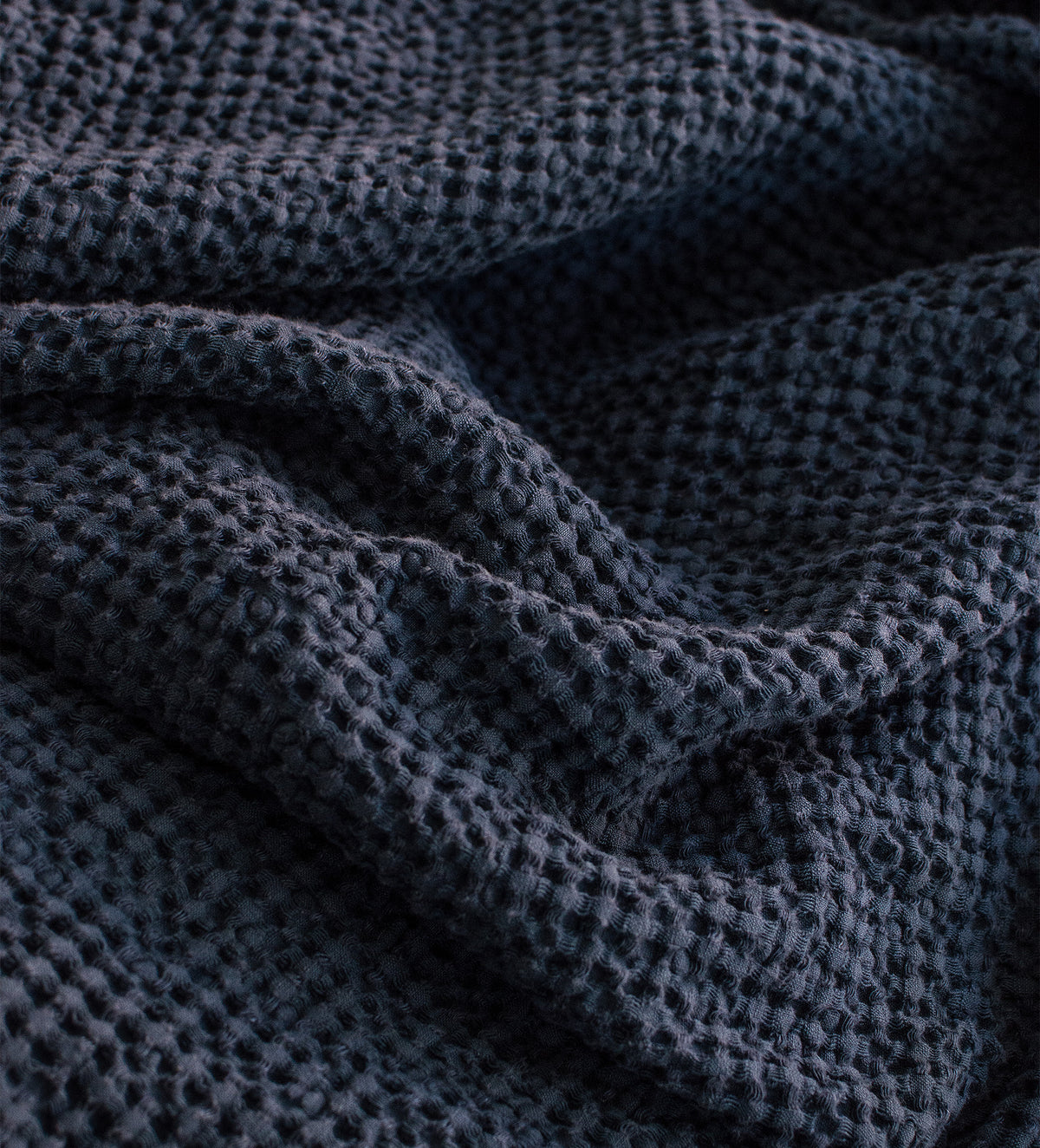 Waffle Blanket in Graphite Blue
