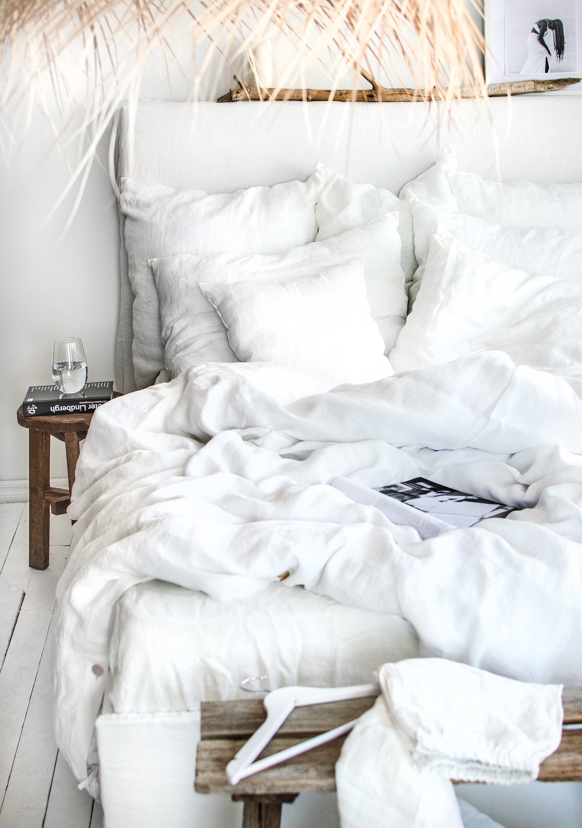 Linen Sheet Set in Milky White / Optic White