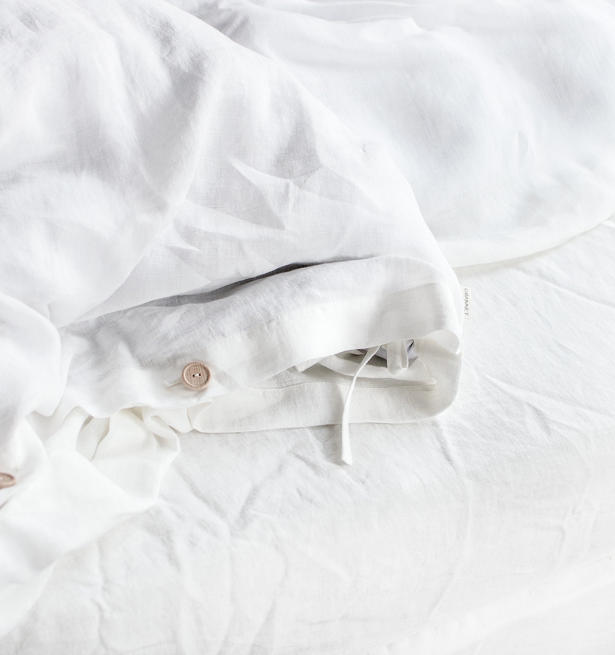 Linen Bedding Set in Milky White - Duvet Cover & 2 Pillowcases