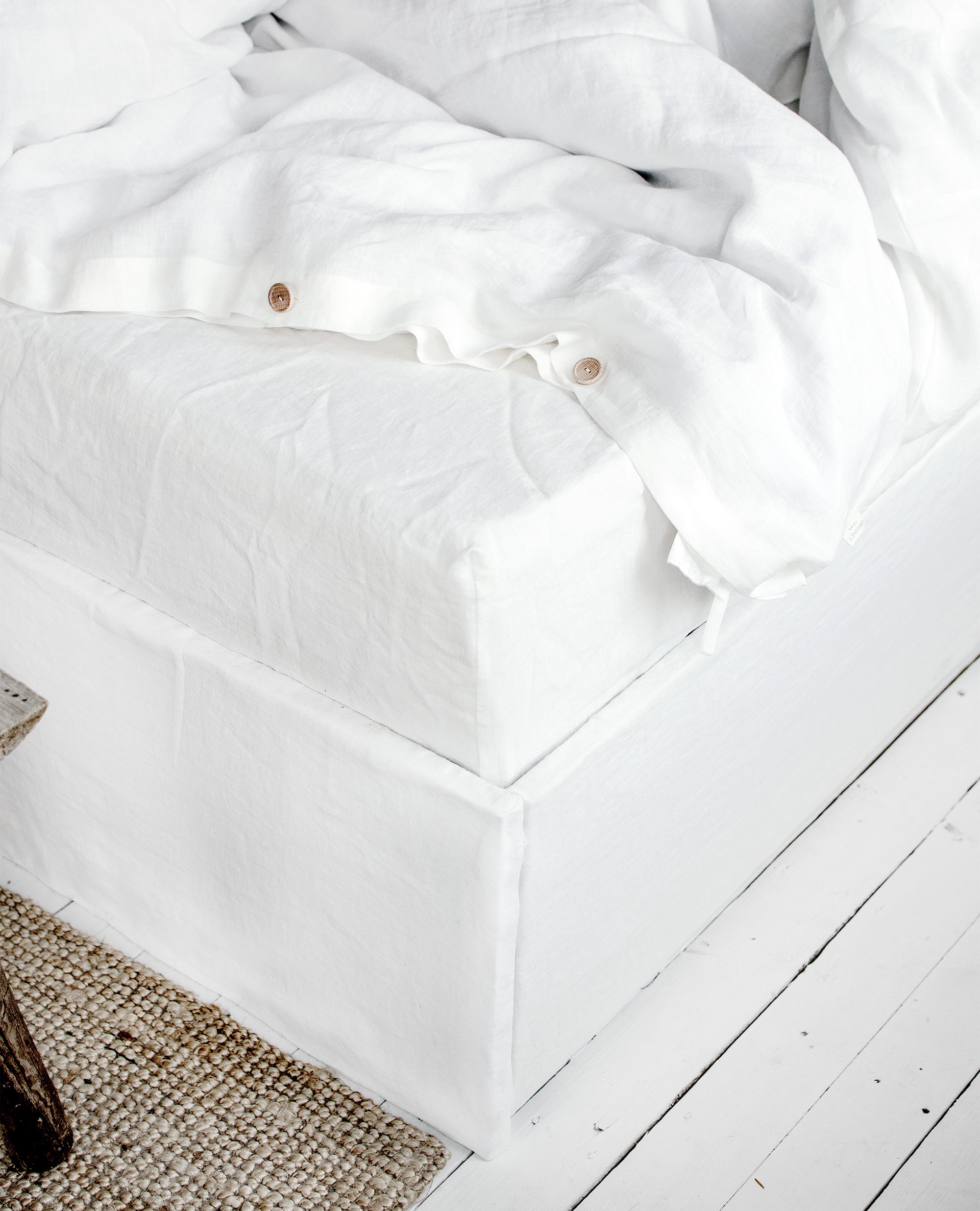 Linen Sheet Set in Milky White / Optic White