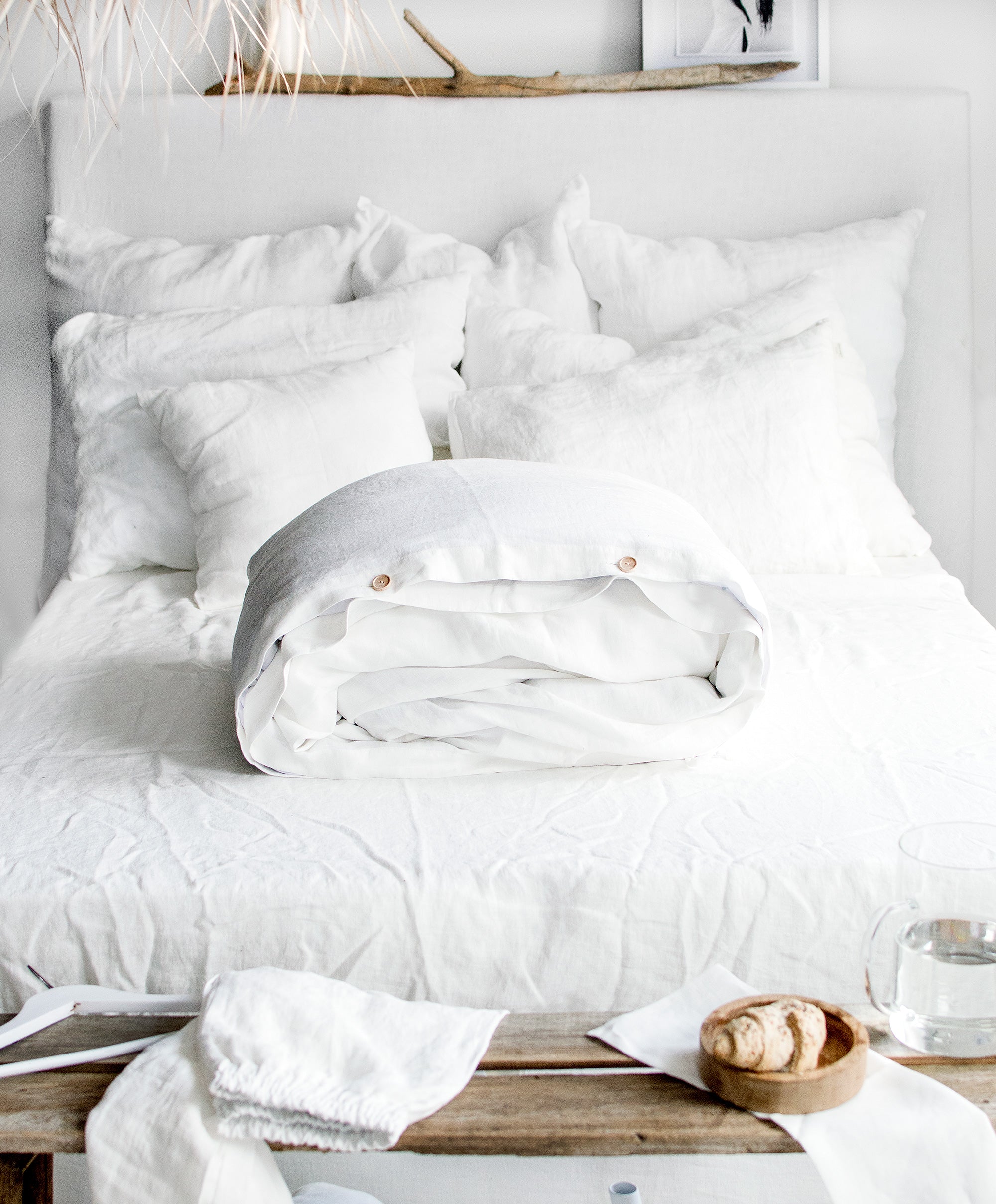 Linen Duvet Cover in Milky White