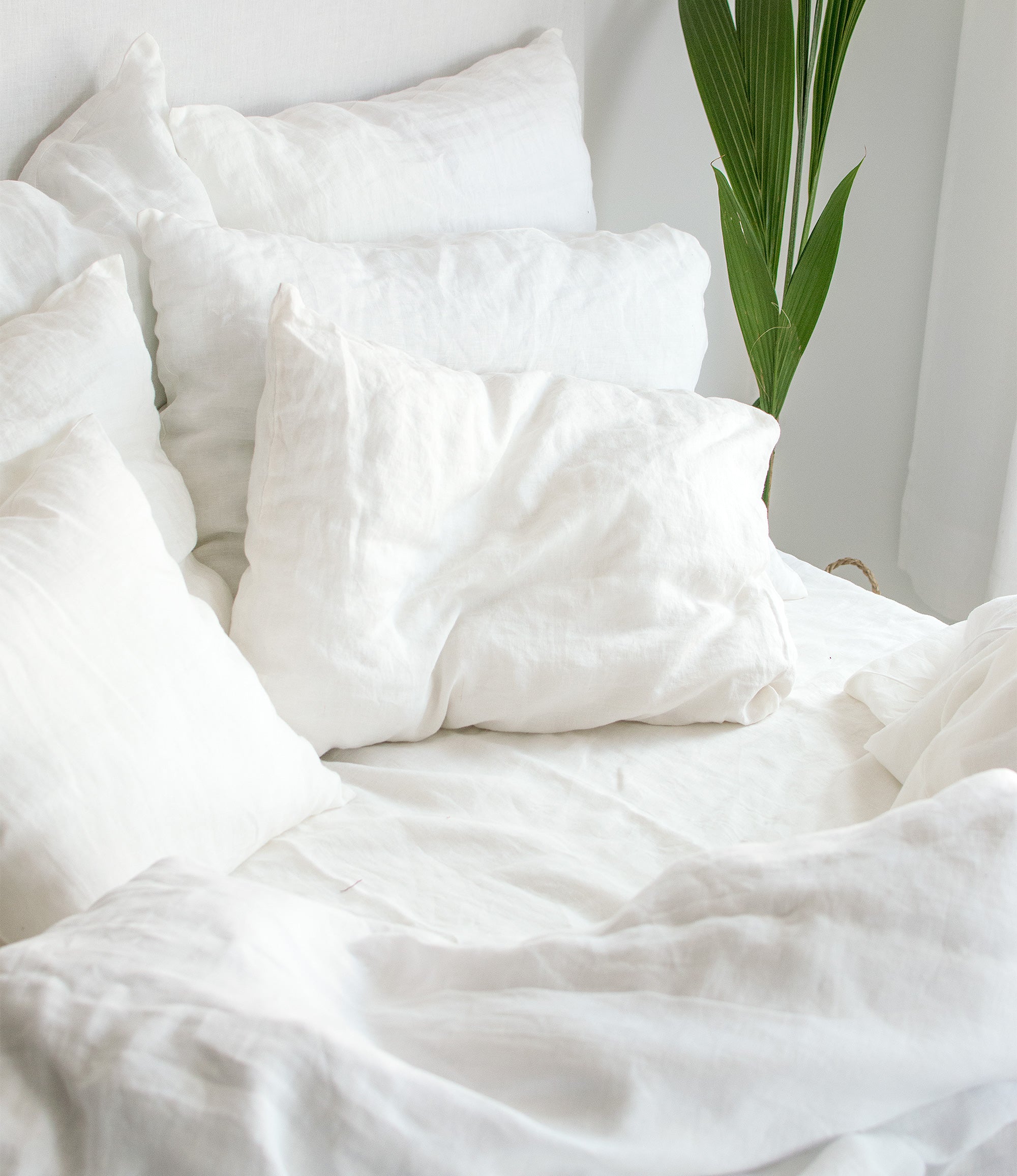 Linen Sheet Set in Milky White / Optic White