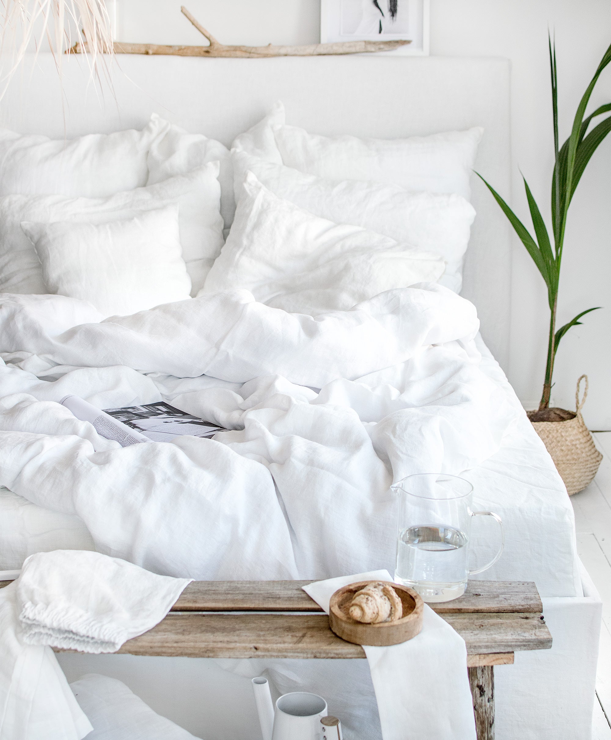Linen Sheet Set in Milky White / Optic White