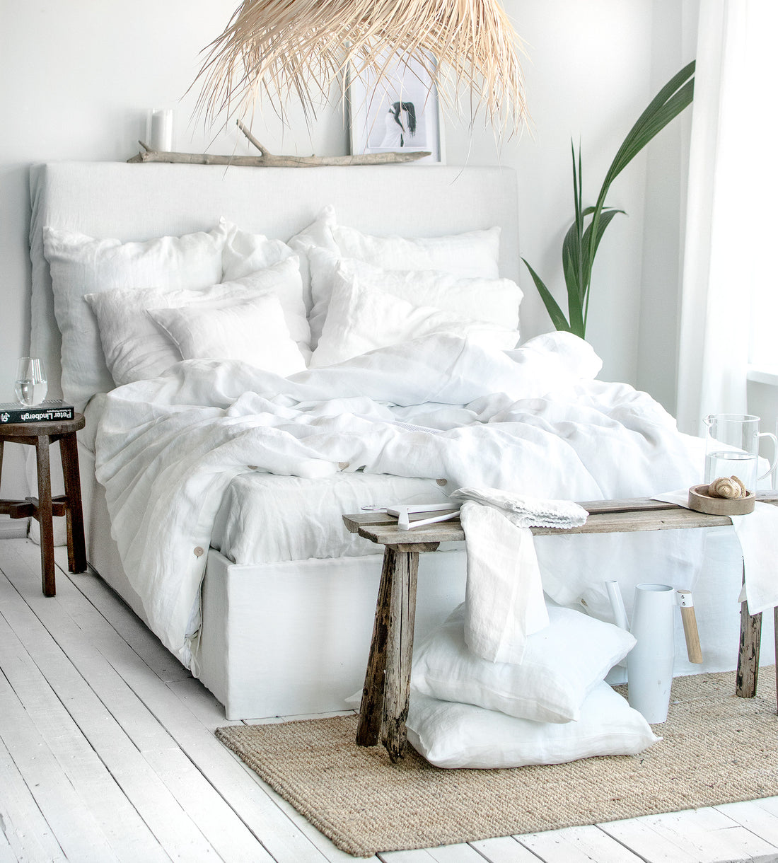 Waffle Blanket in Milky White