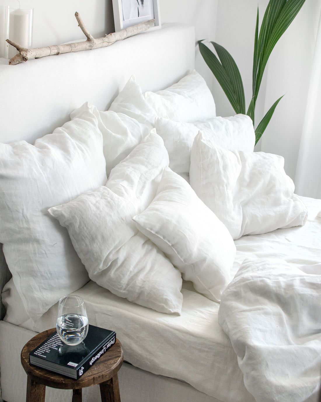 Linen Sheet Set in Milky White / Optic White