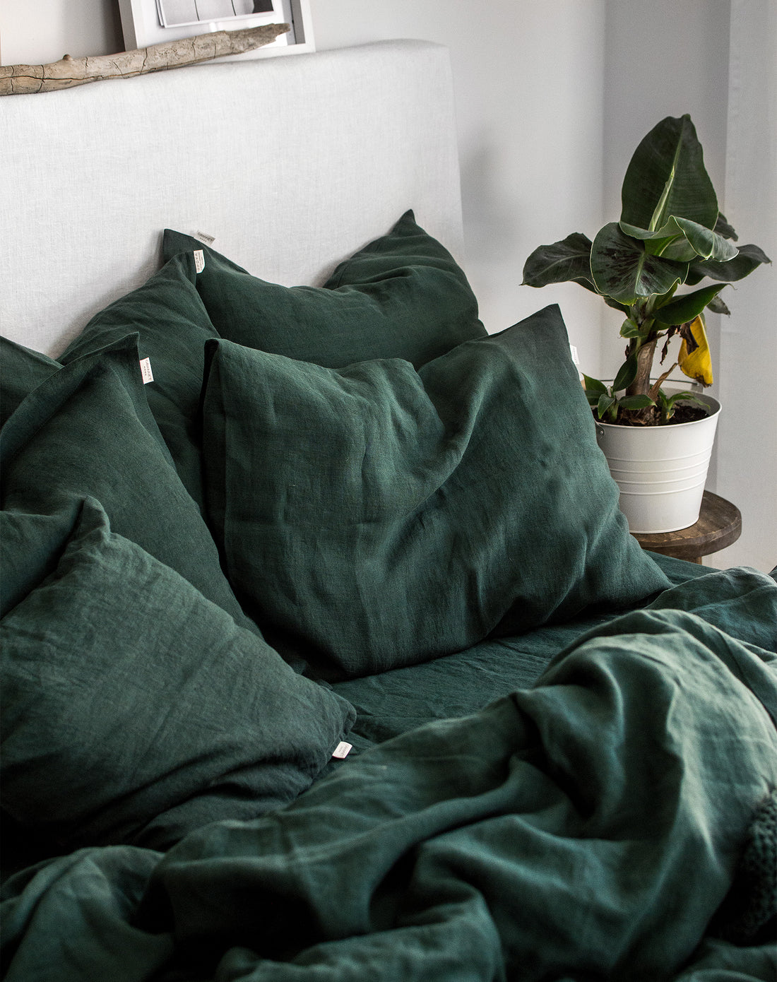 Linen Duvet Cover in Jungle Green