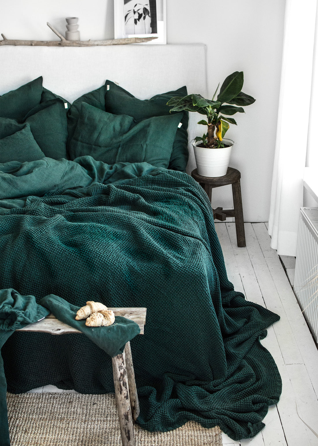 Waffle Blanket in Jungle Green