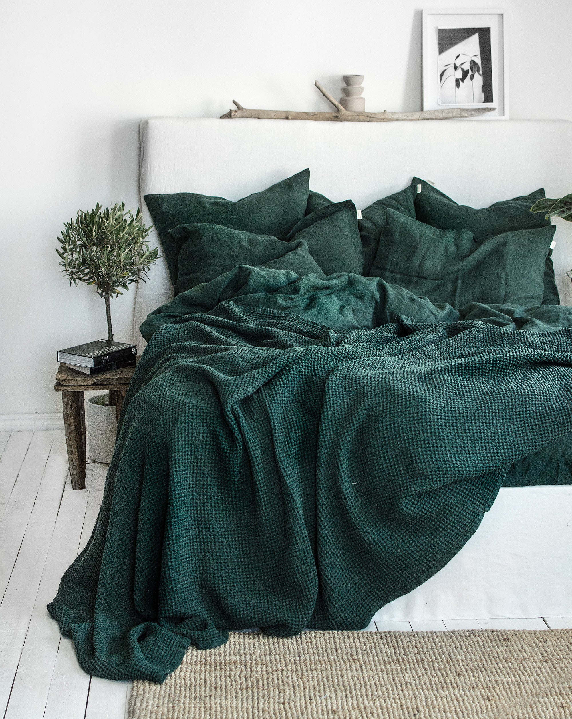 Waffle Blanket in Jungle Green