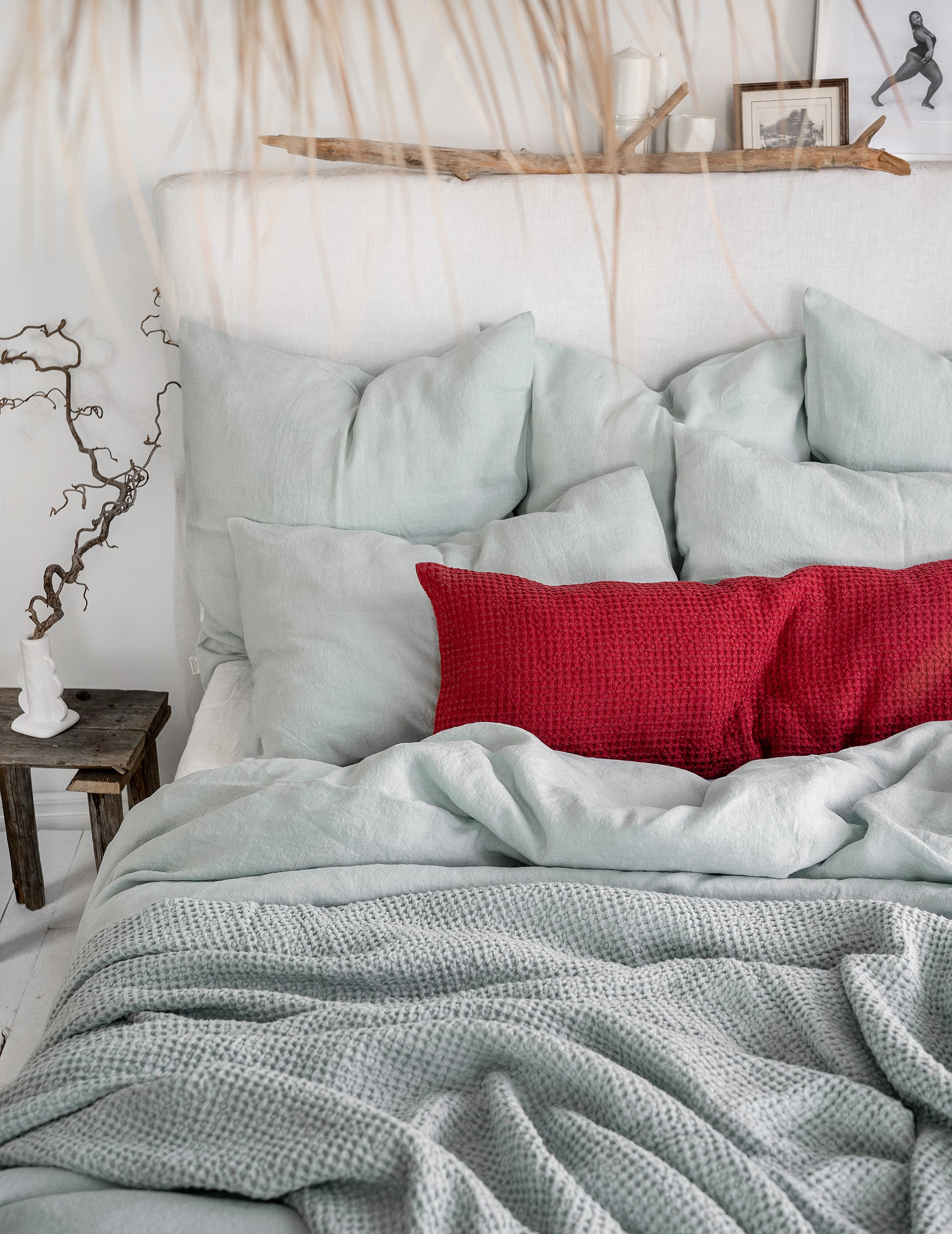 Waffle Blanket in Mint Green