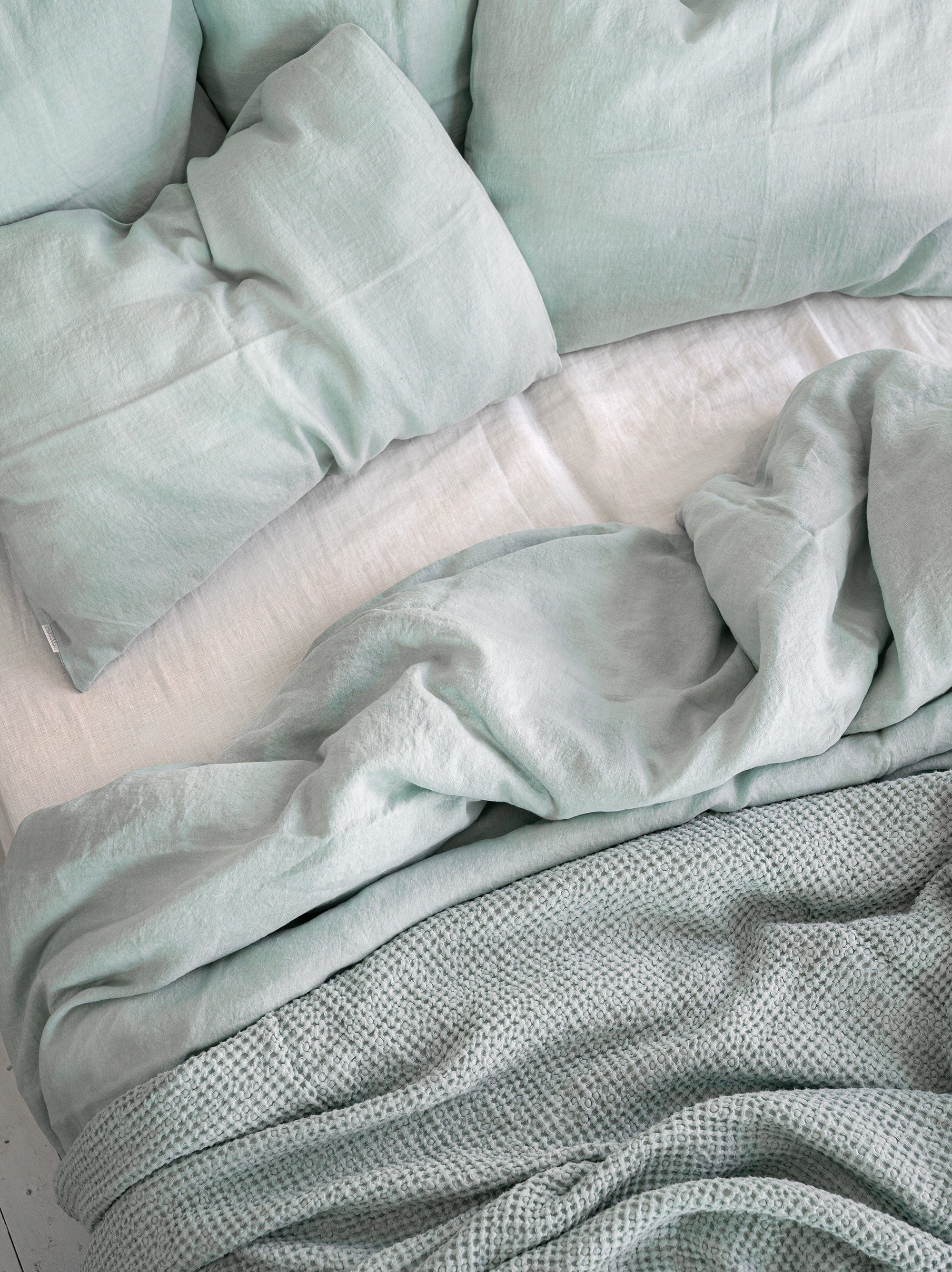 Waffle Blanket in Mint Green