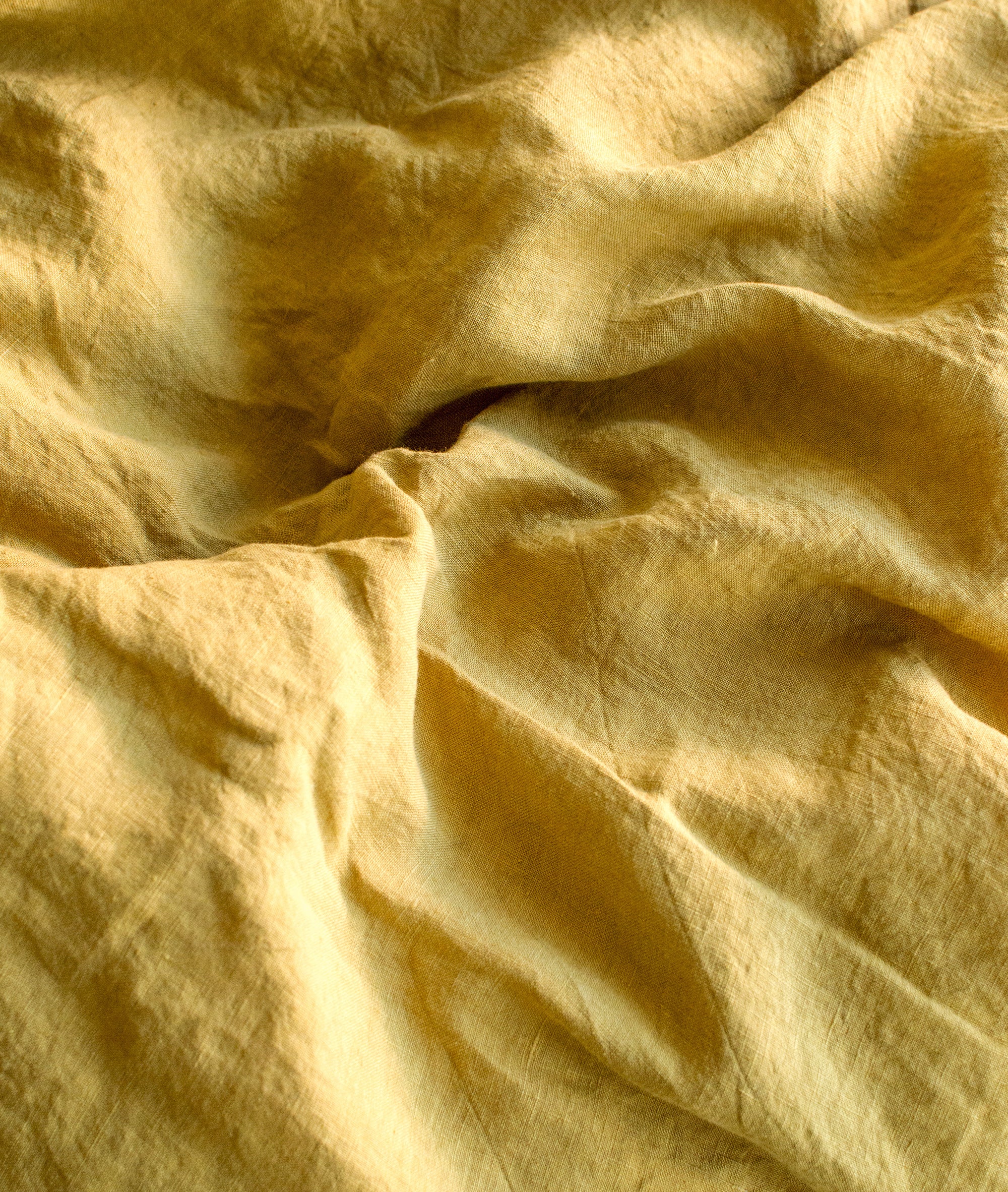 Linen Flat Sheet in Yellow Ochre