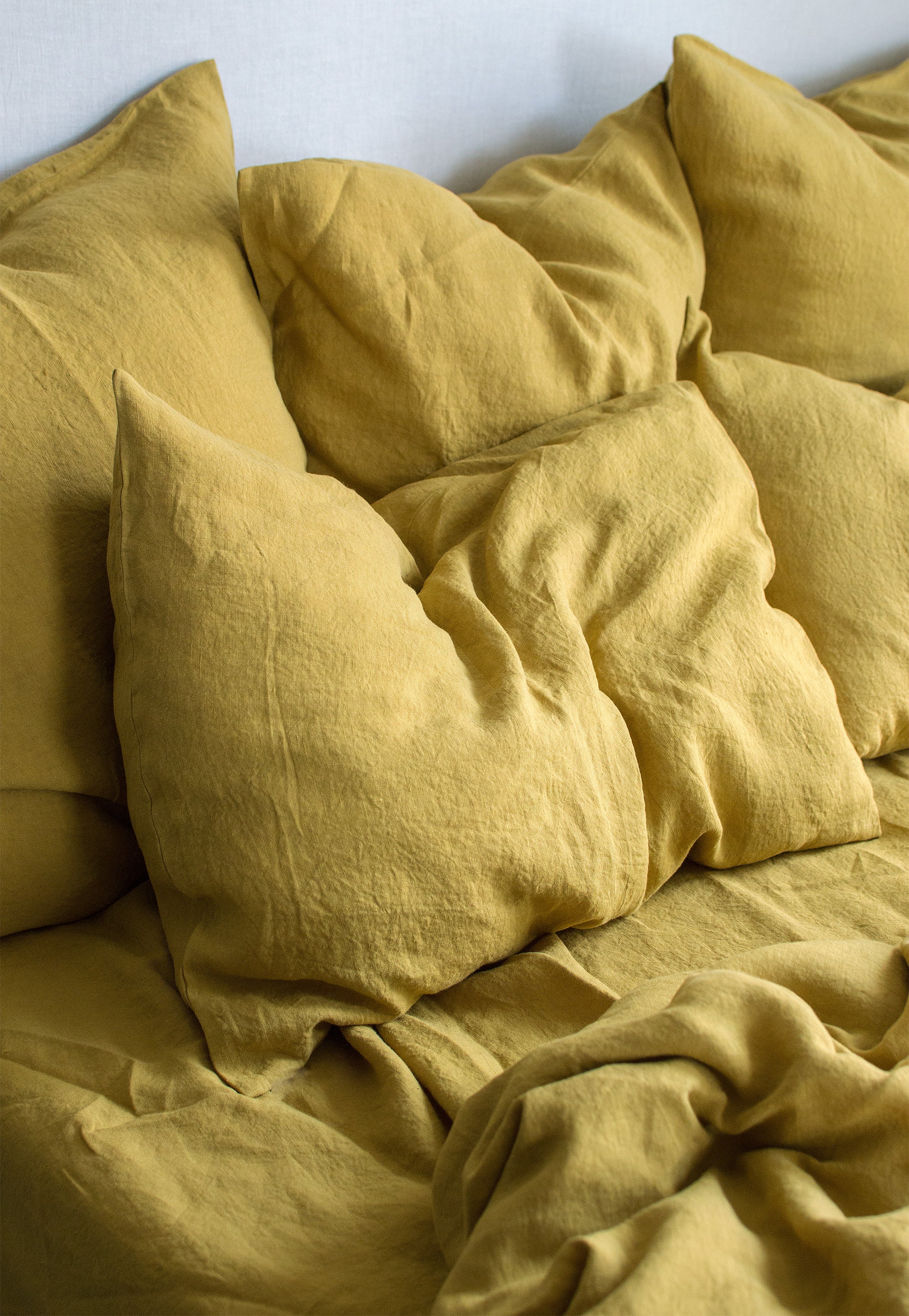 Linen Pillowcase in Yellow Ochre
