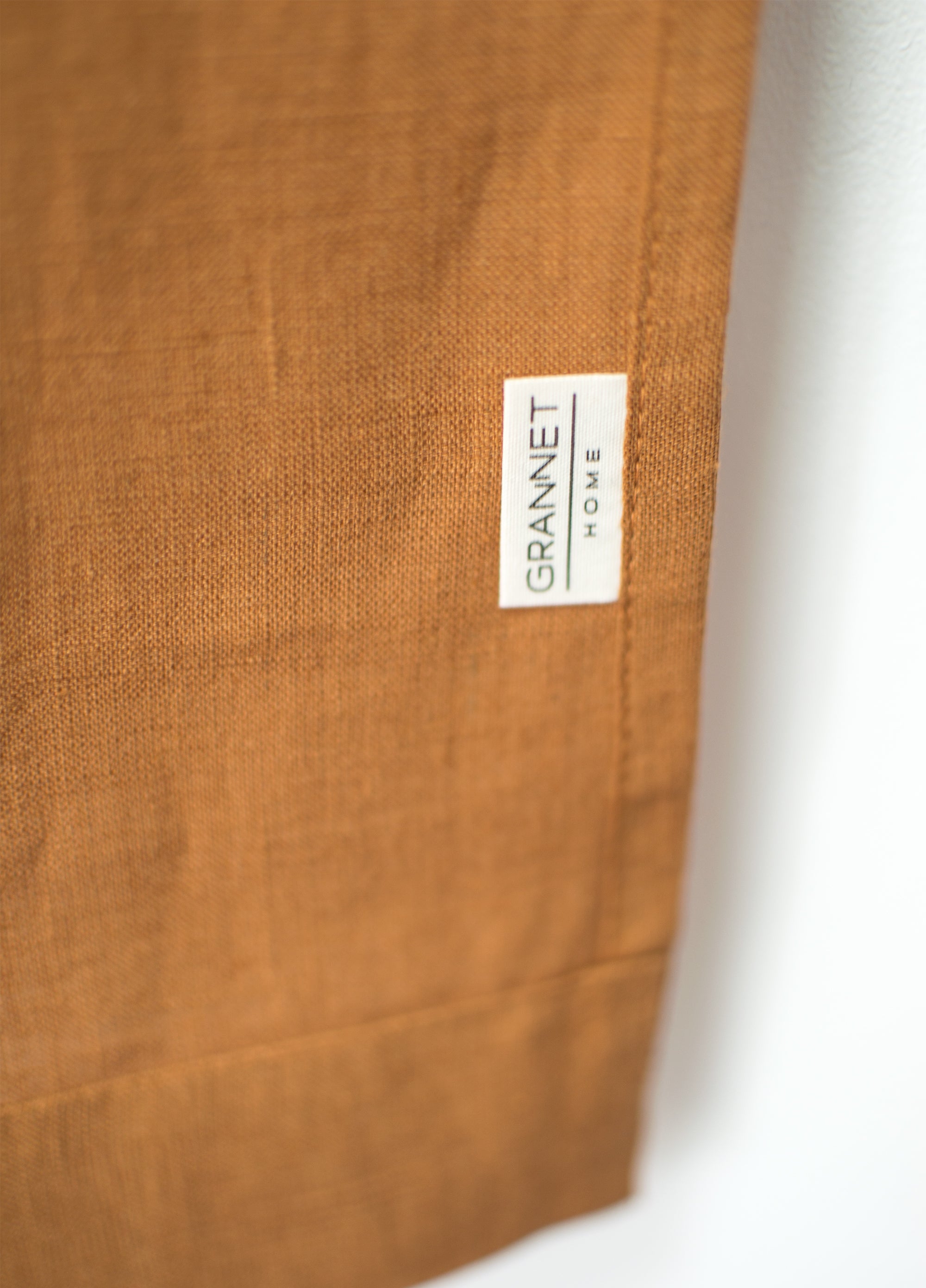 Rod Pocket Linen Curtains in Cinnamon