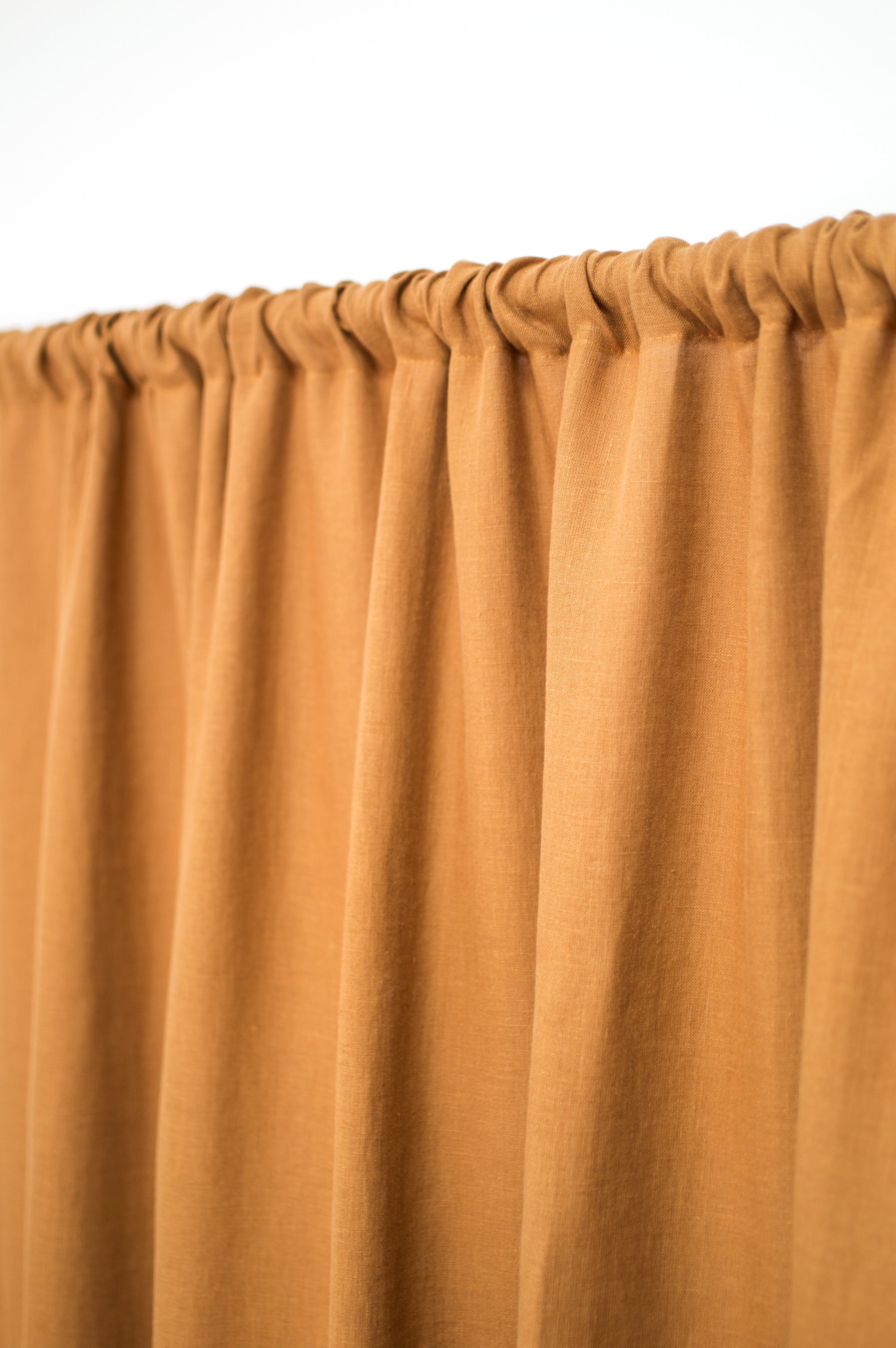 Rod Pocket Linen Curtains in Cinnamon