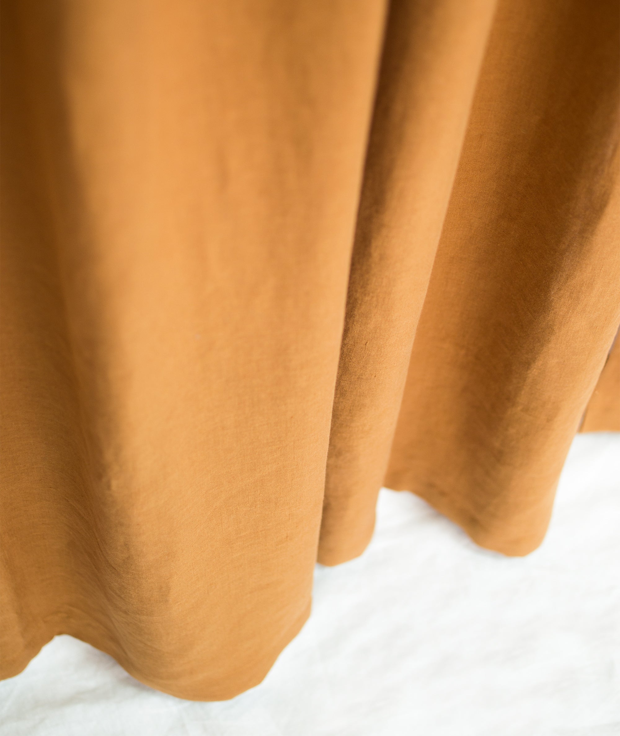 Rod Pocket Linen Curtains in Cinnamon