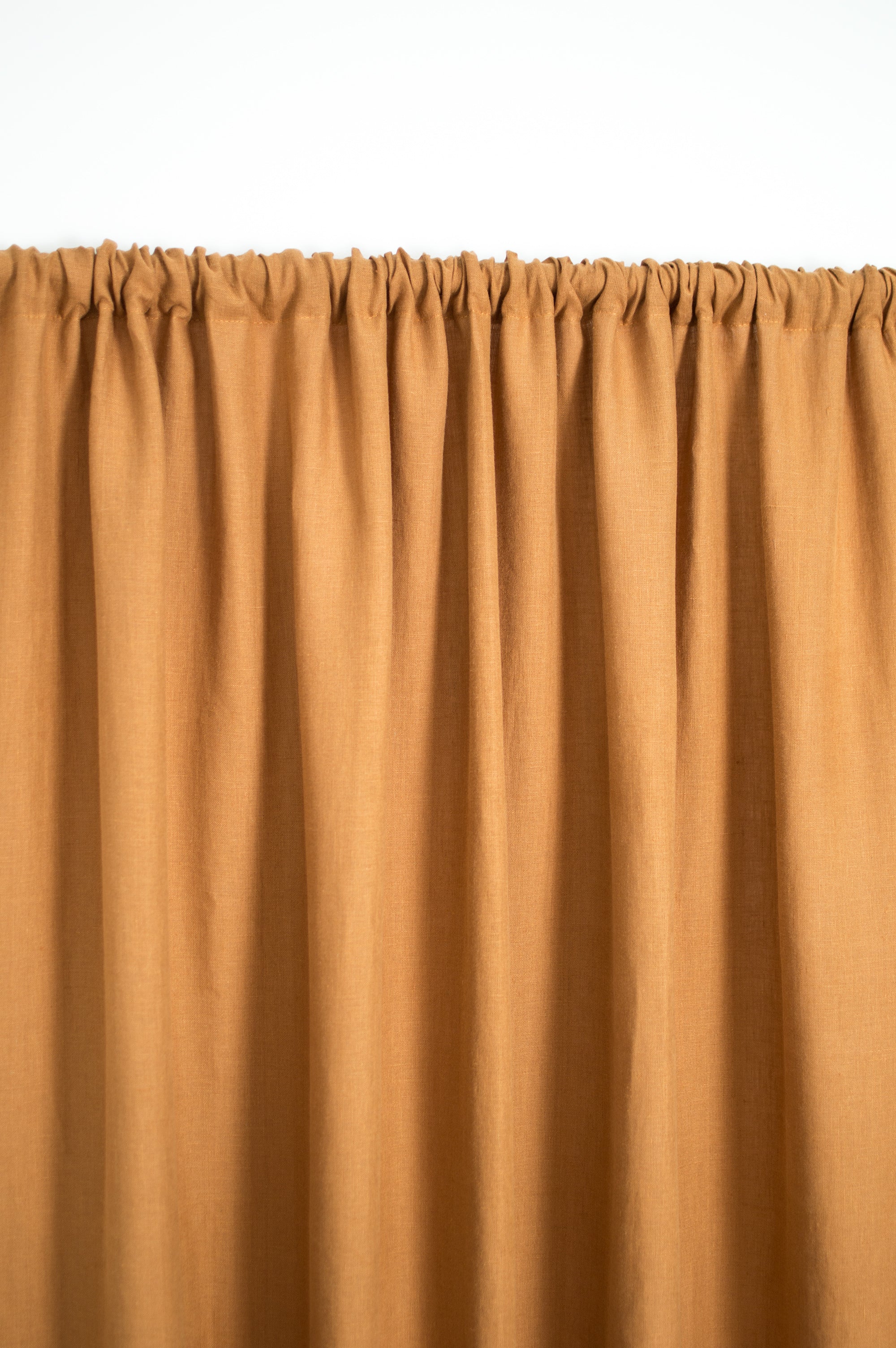 Rod Pocket Linen Curtains in Cinnamon