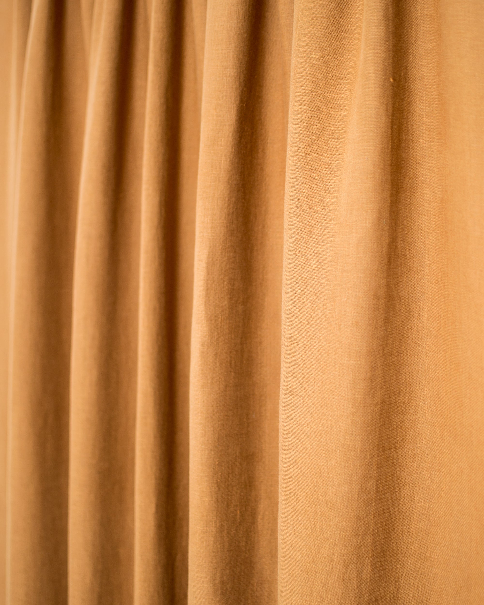 Rod Pocket Linen Curtains in Cinnamon