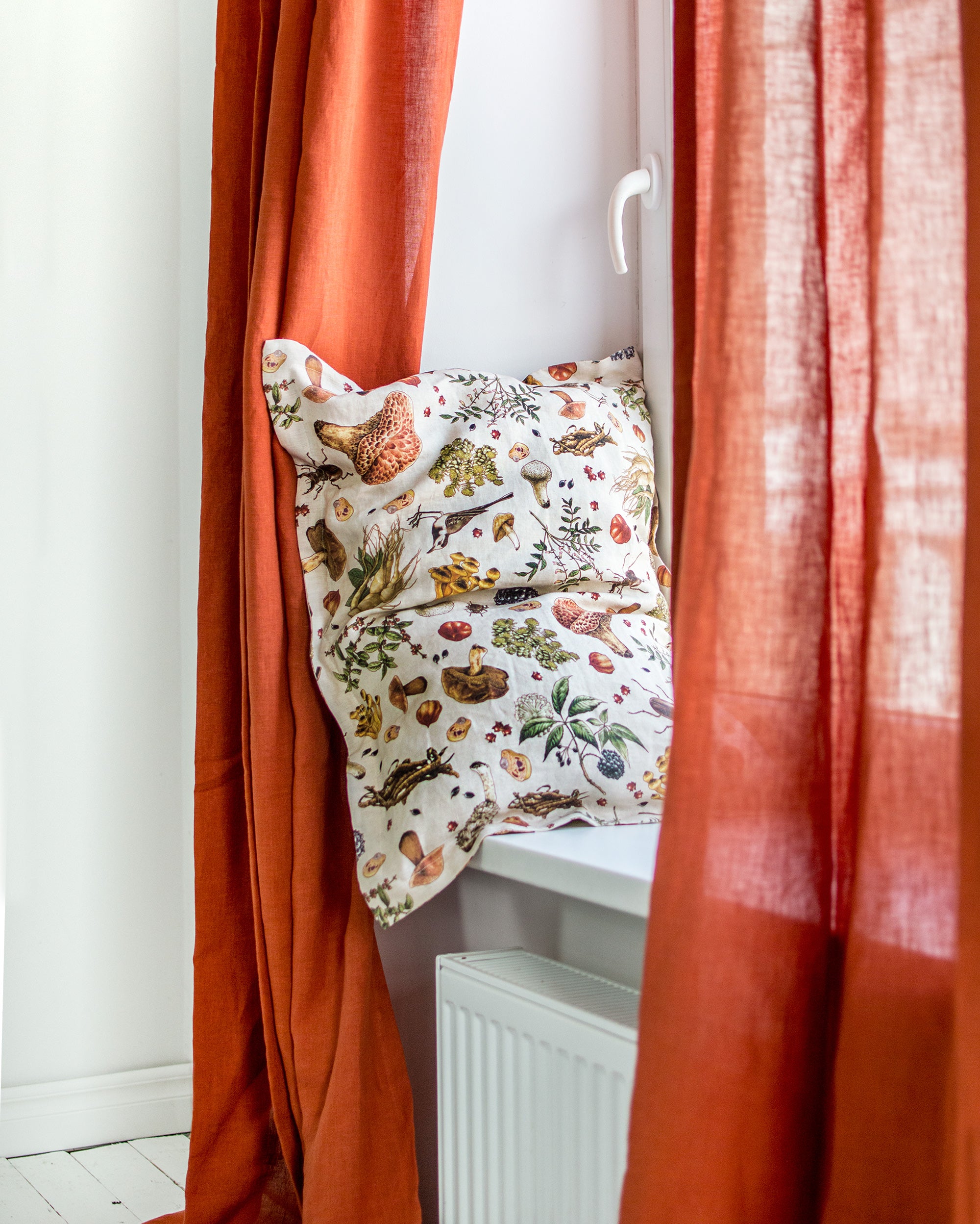 Linen Curtains in Clay Red