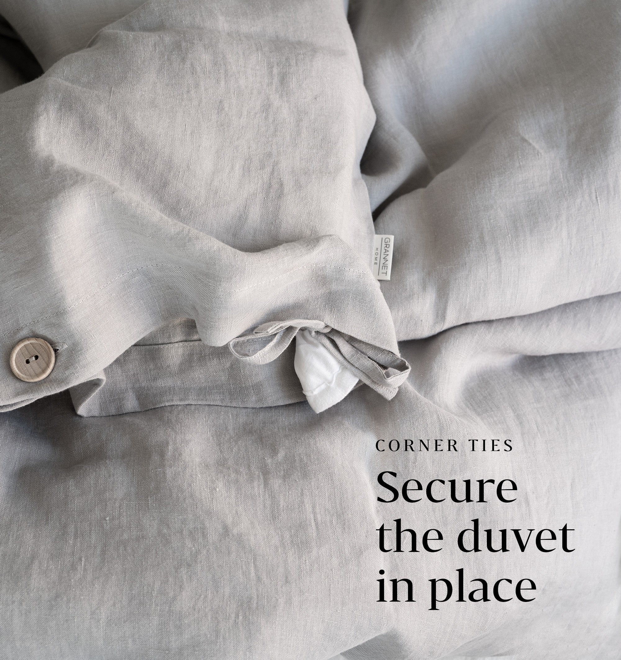 Linen Duvet Cover in Cloud Gray