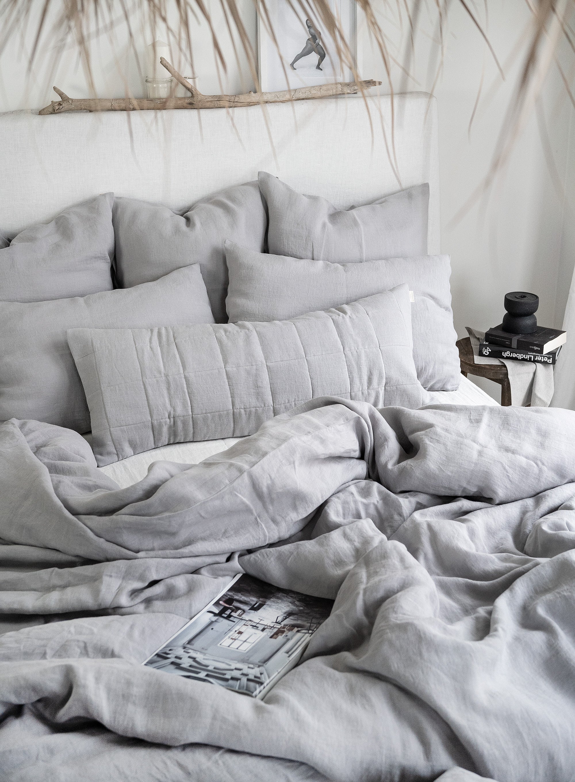 Linen Pillowcase in Cloud Gray