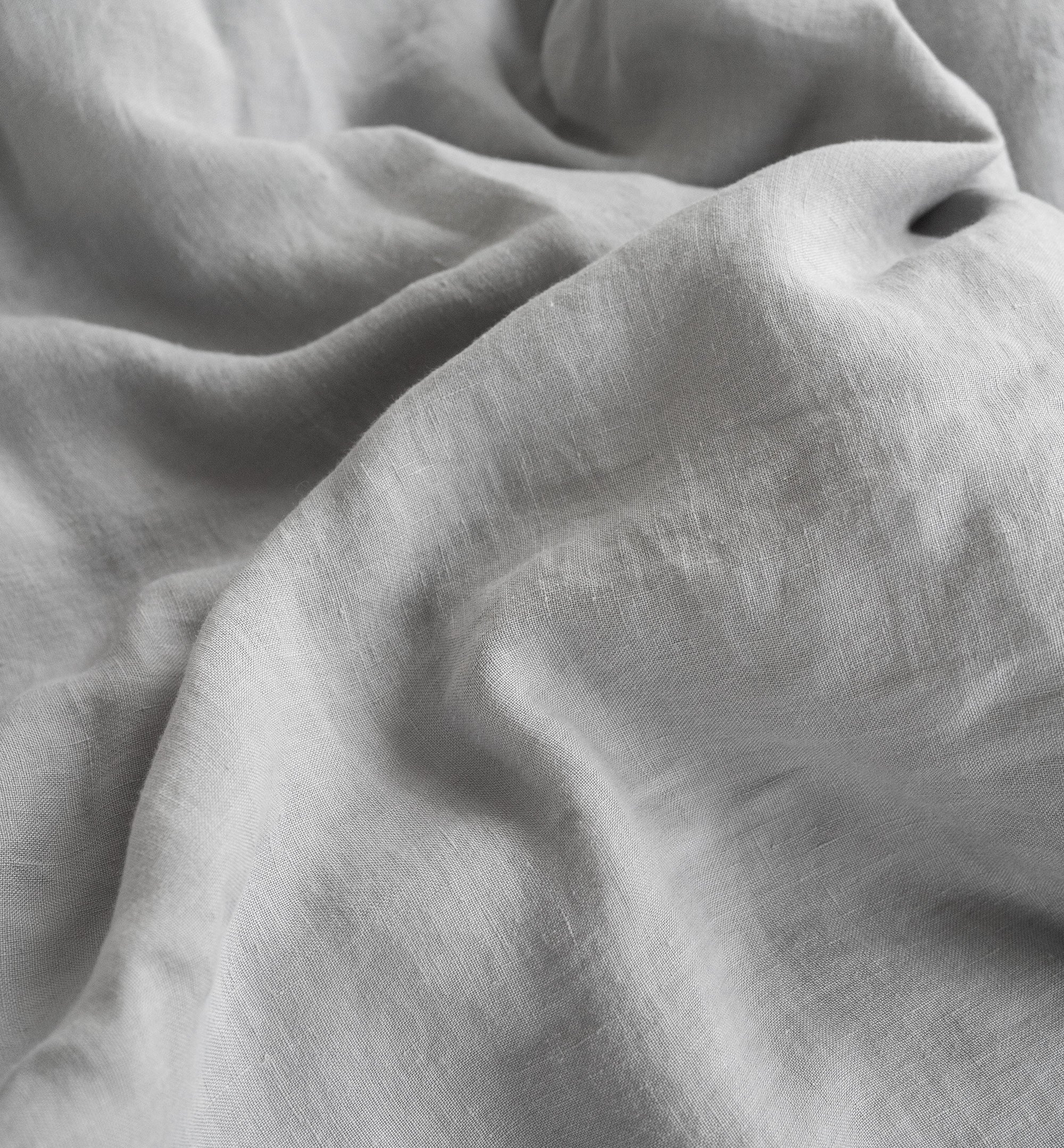 Linen Flat Sheet in Cloud Gray