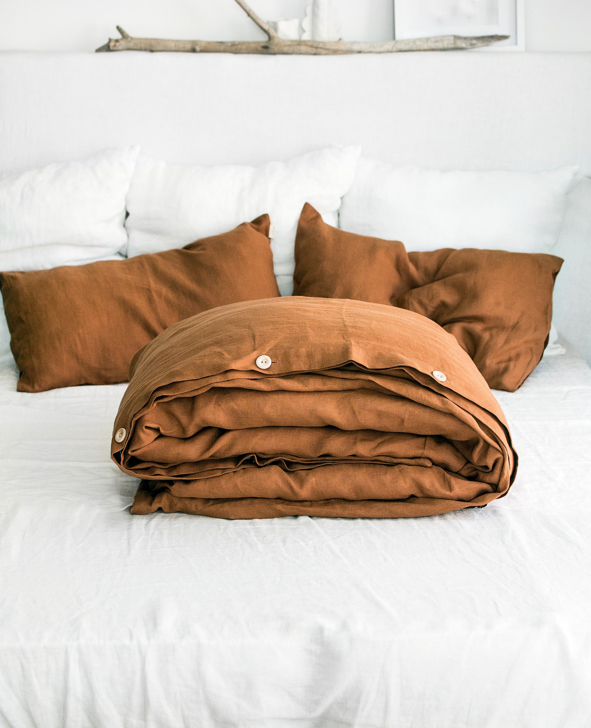 Linen Duvet Cover in Cinnamon