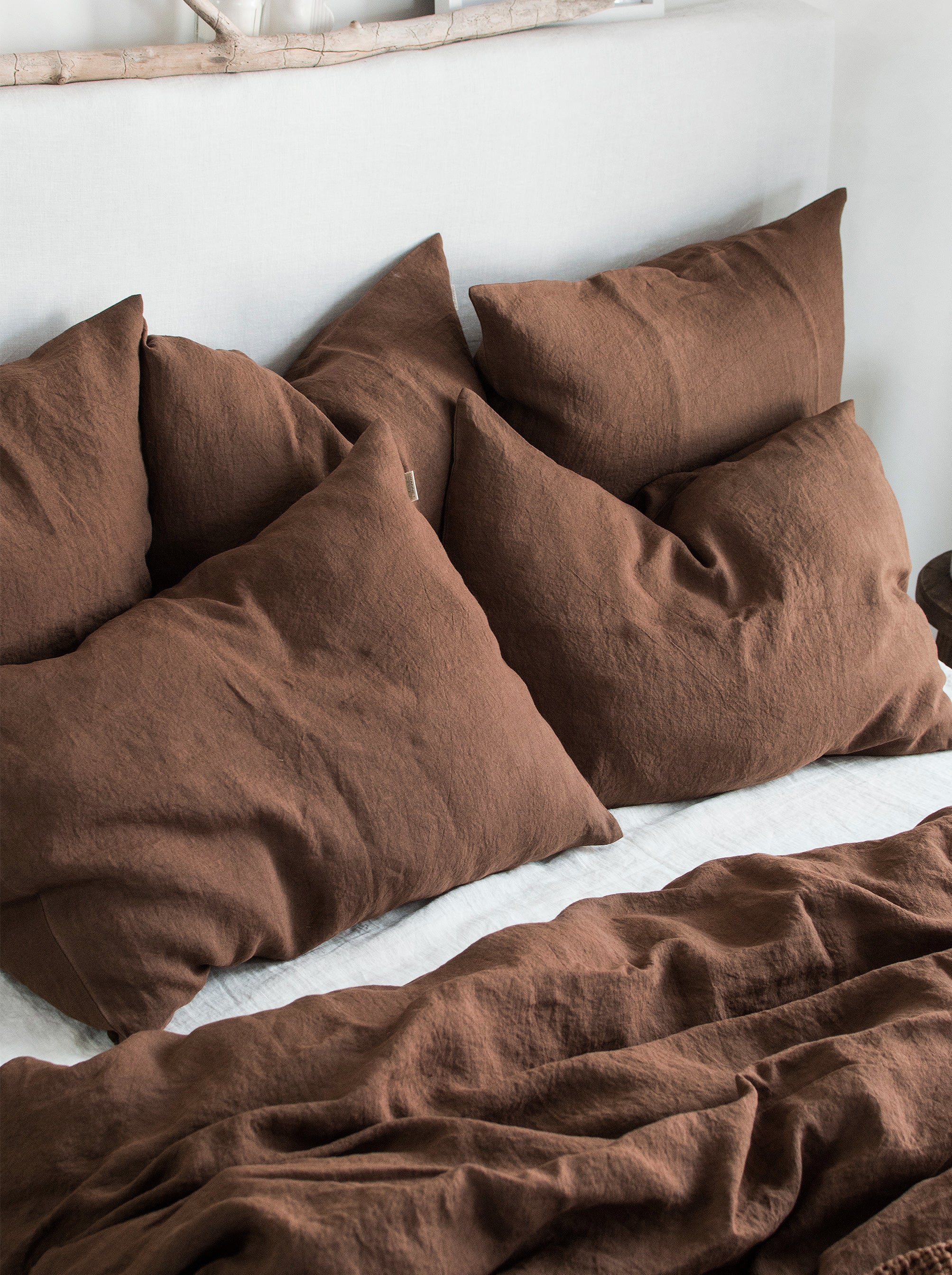 Linen Duvet Cover in Walnut
