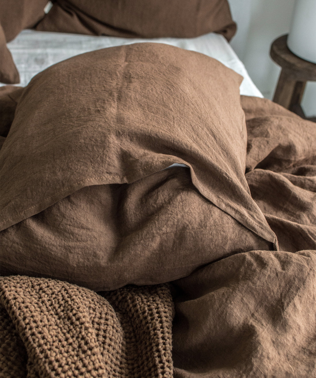 Linen Pillowcase in Walnut