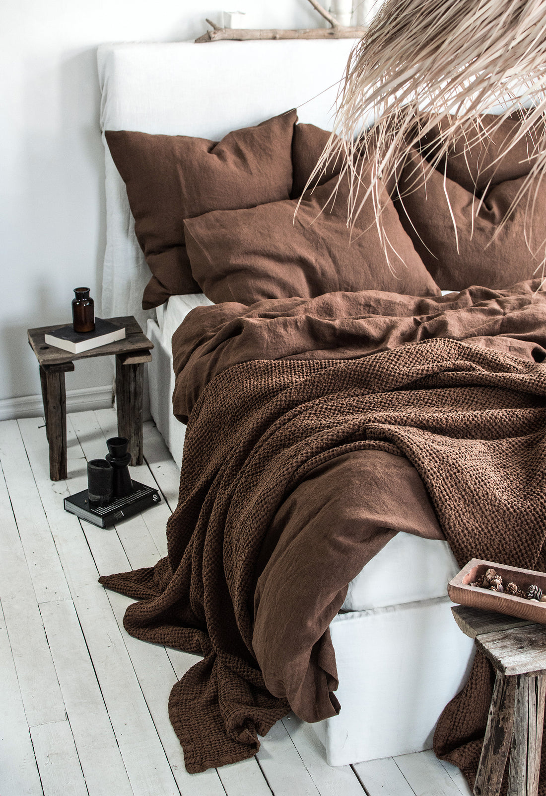 Linen Duvet Cover in Walnut