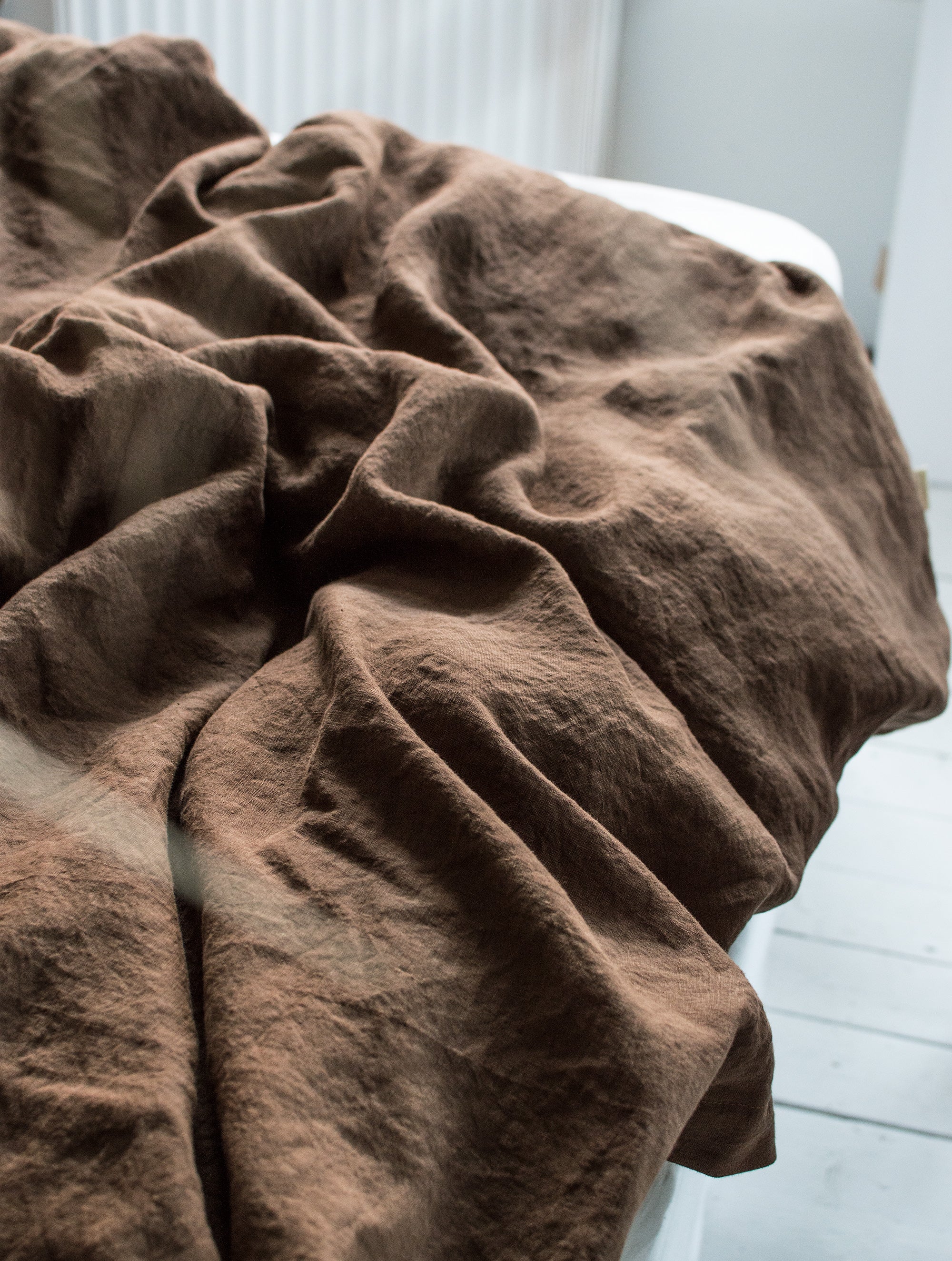 Linen Duvet Cover in Walnut