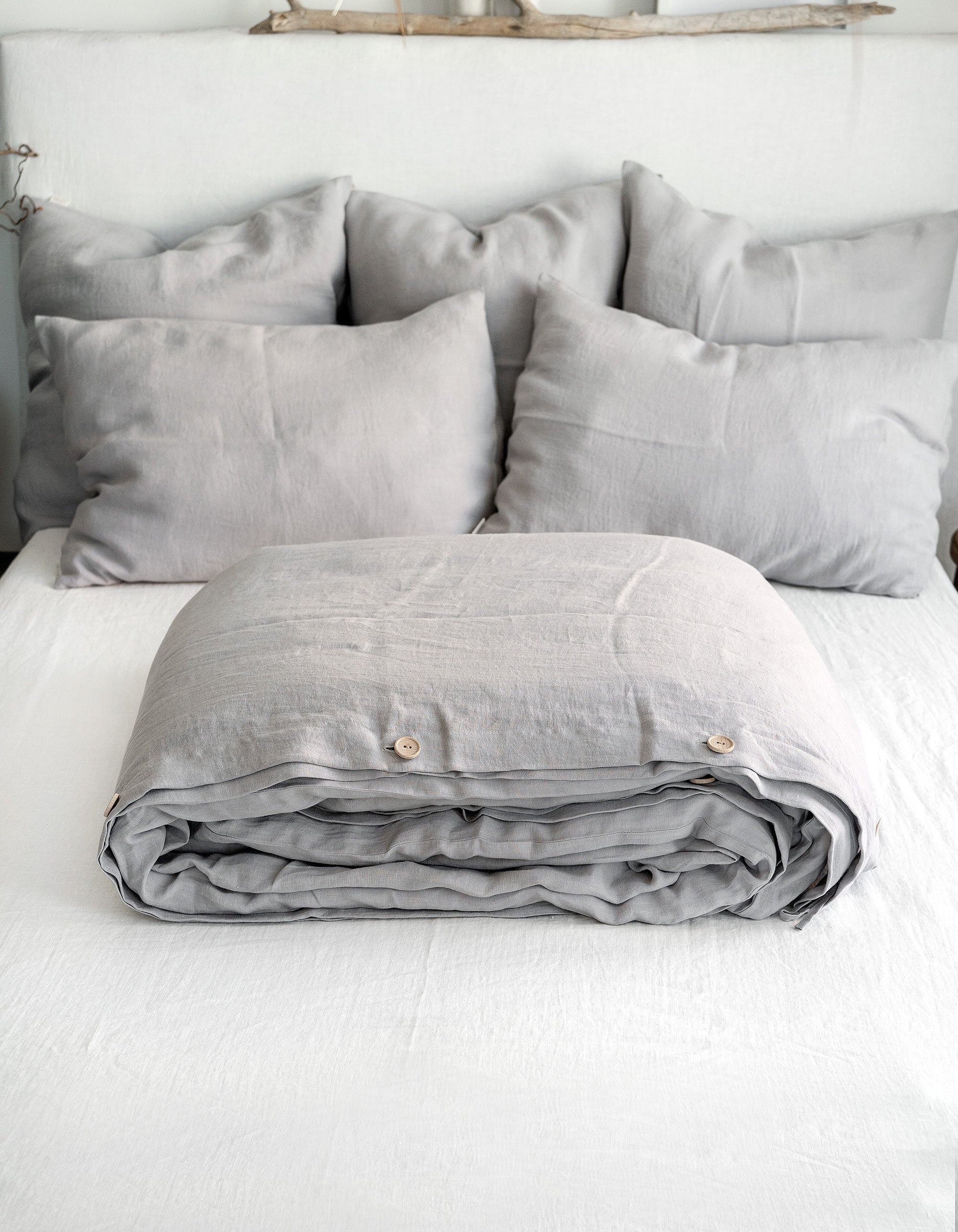 Linen Duvet Cover in Cloud Gray