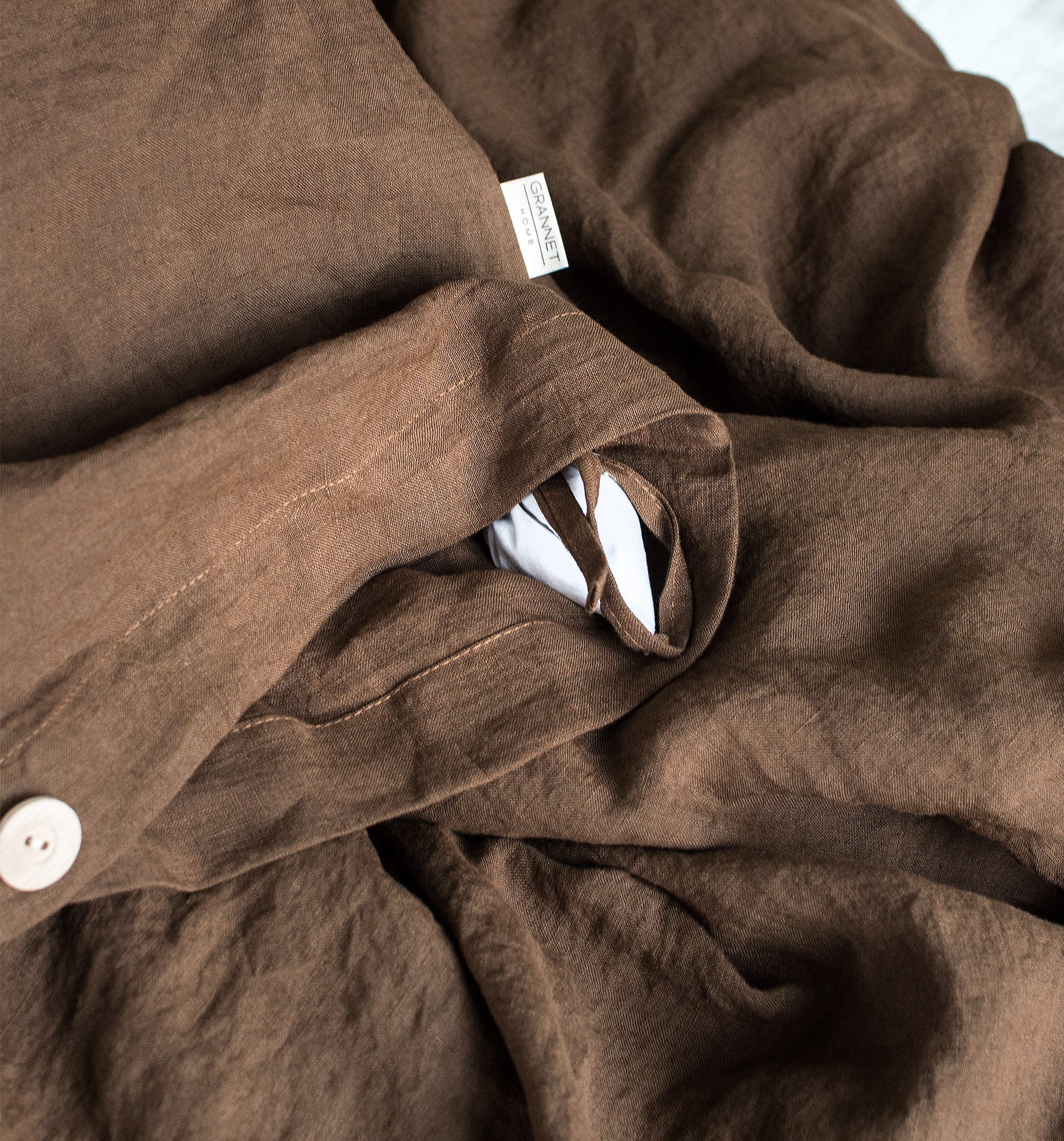Linen Duvet Cover in Walnut