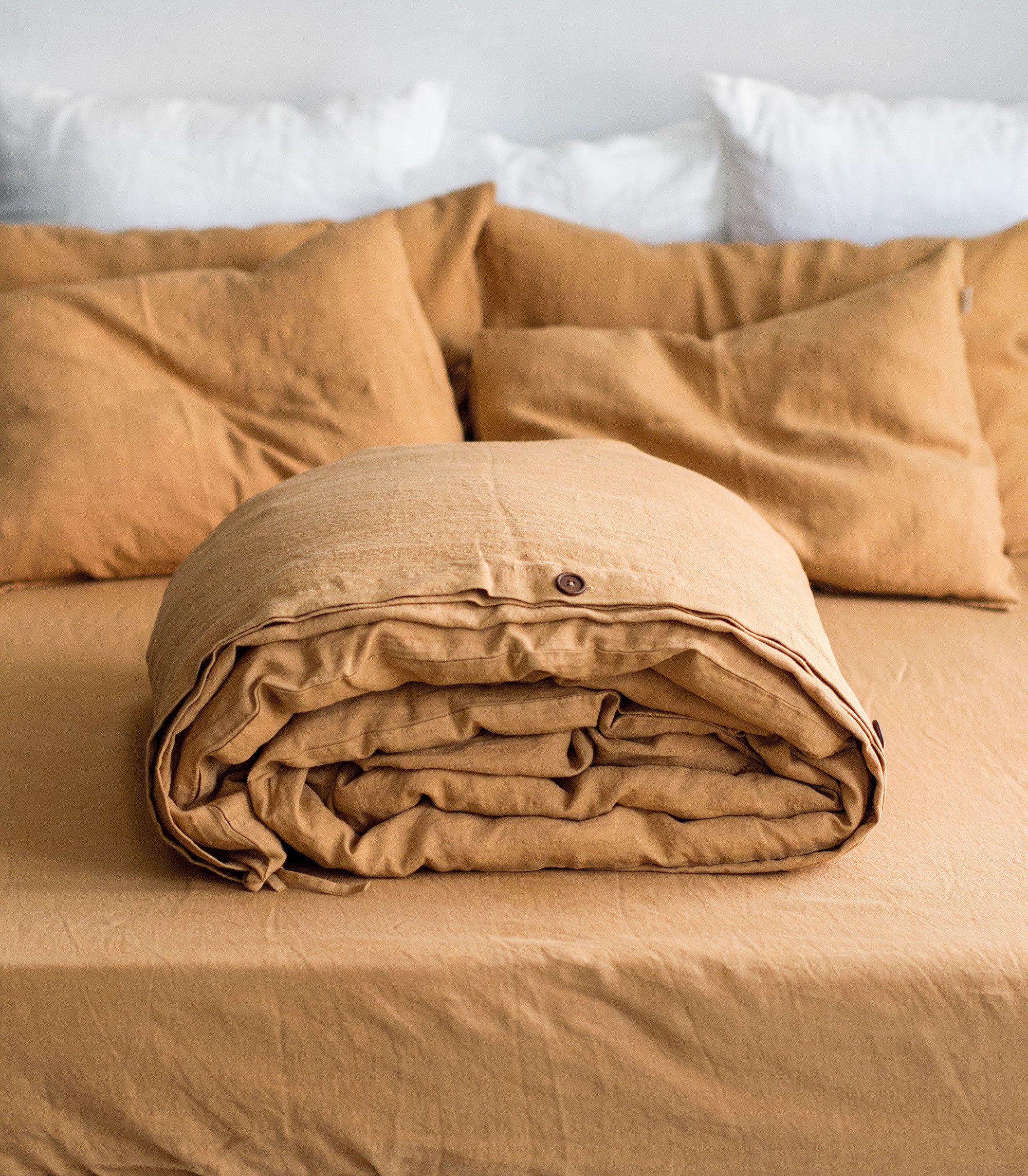 Linen Duvet Cover in Peanut