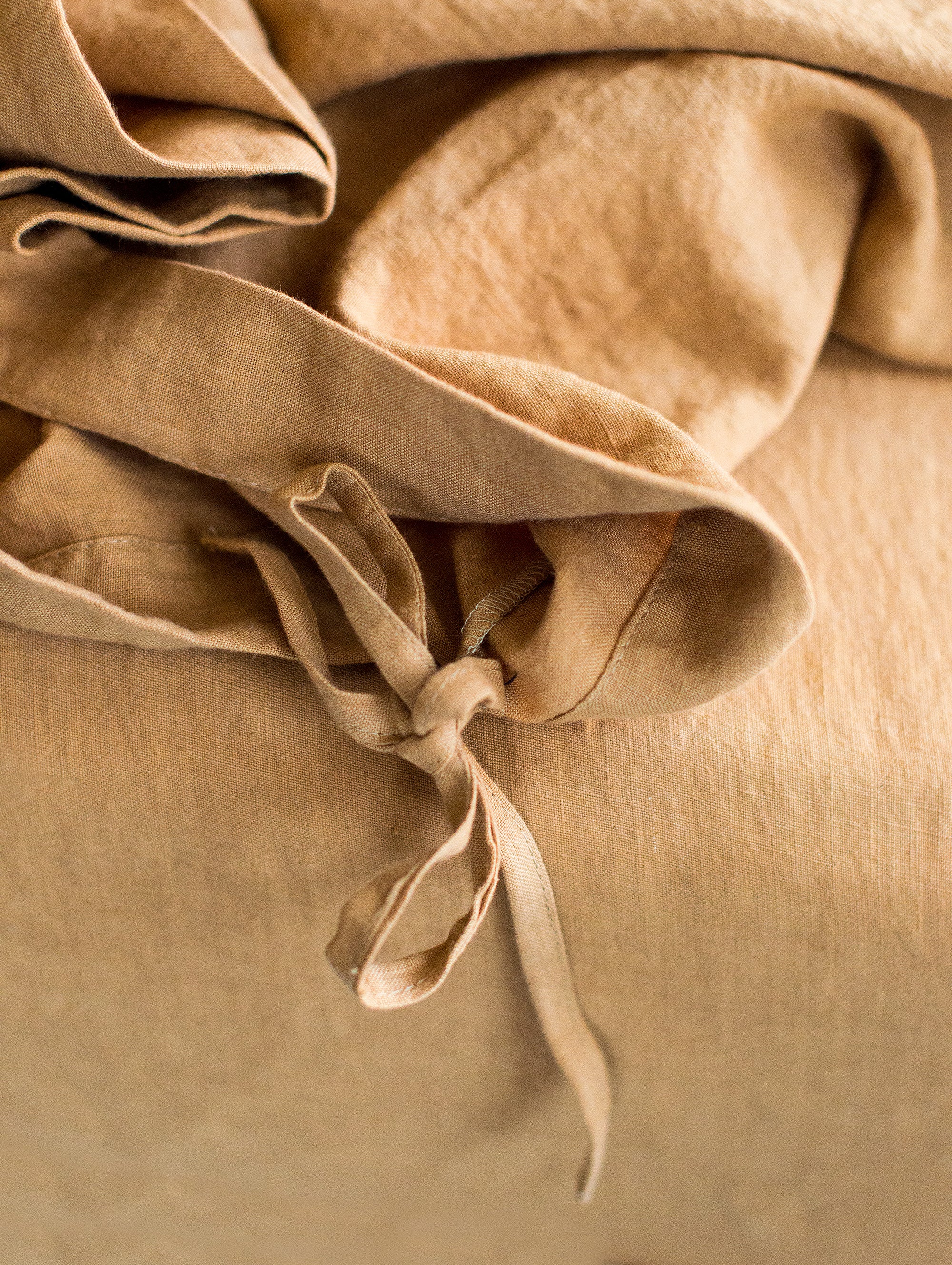Linen Bedding Set in Peanut - Duvet Cover & 2 Pillowcases