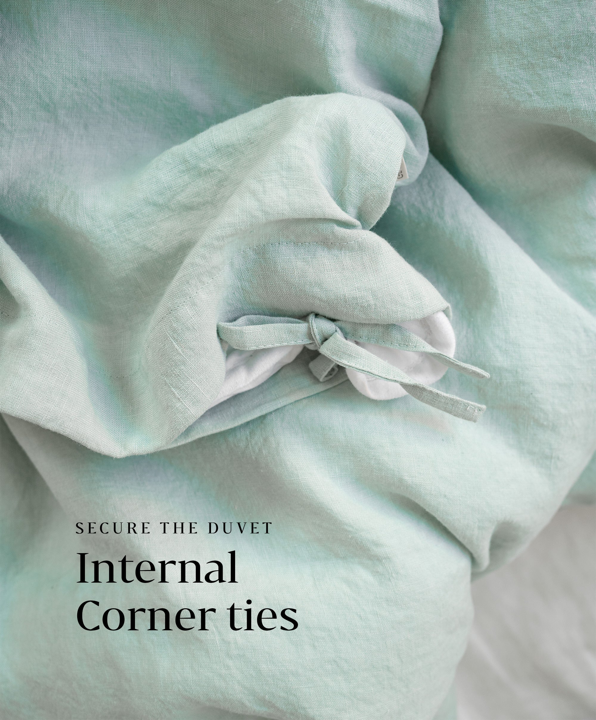Linen Bedding Set in Mint Green - Duvet Cover & 2 Pillowcases