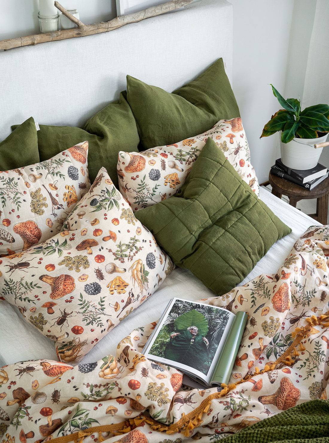 Linen Bedding Set in Mushroom - Duvet Cover & 2 Pillowcases