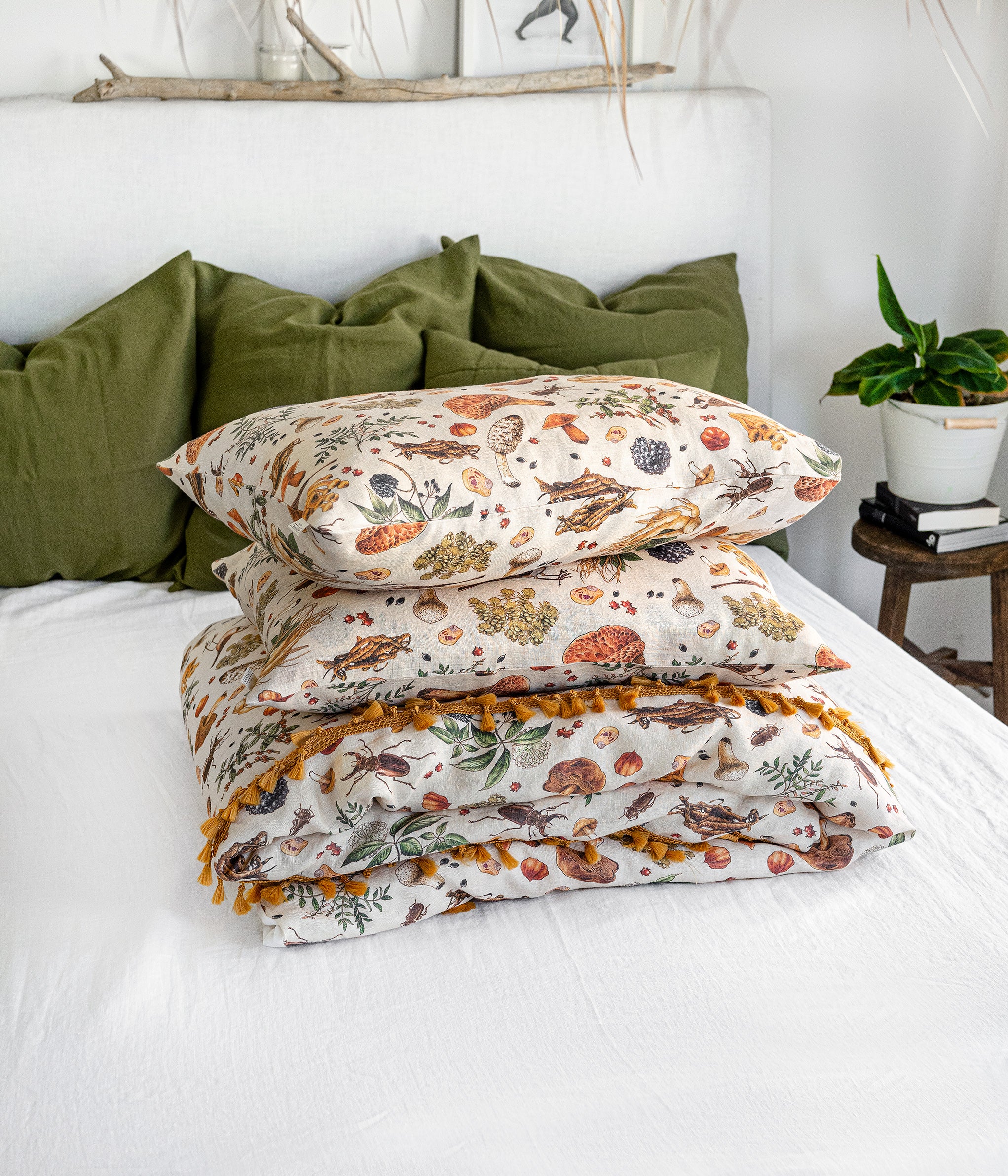 Linen Bedding Set in Mushroom - Duvet Cover & 2 Pillowcases