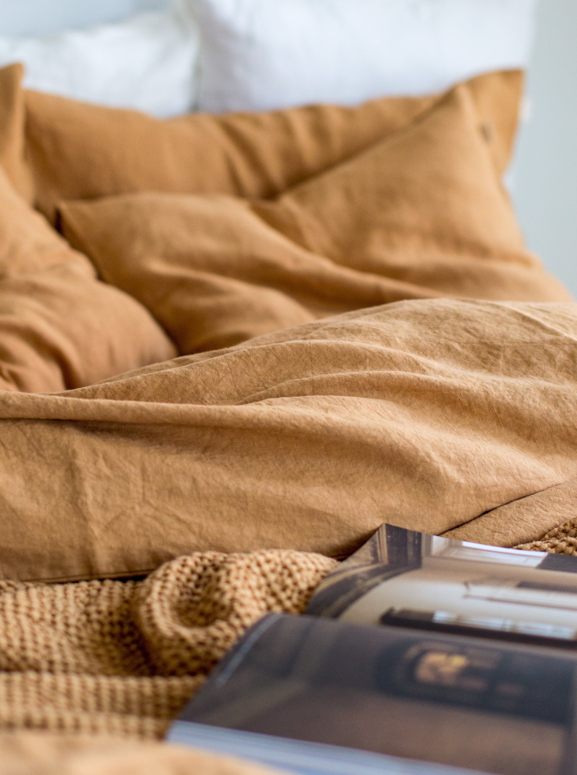 Linen Flat Sheet in Peanut