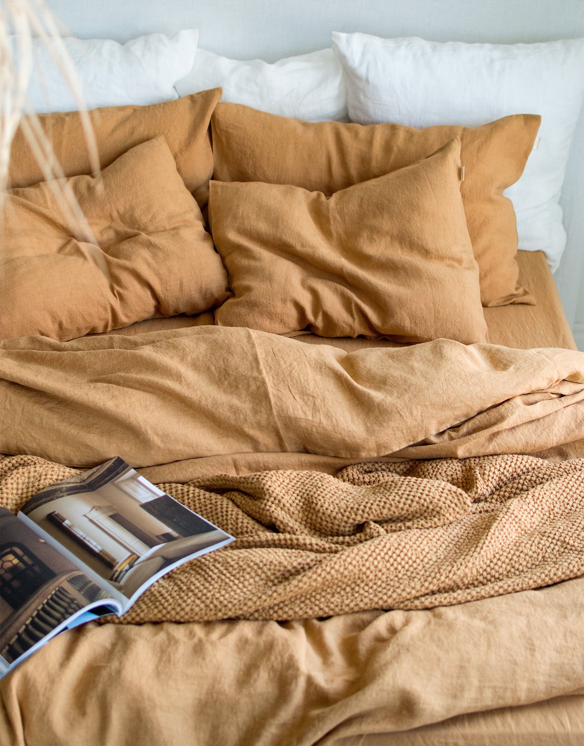 Linen Flat Sheet in Peanut