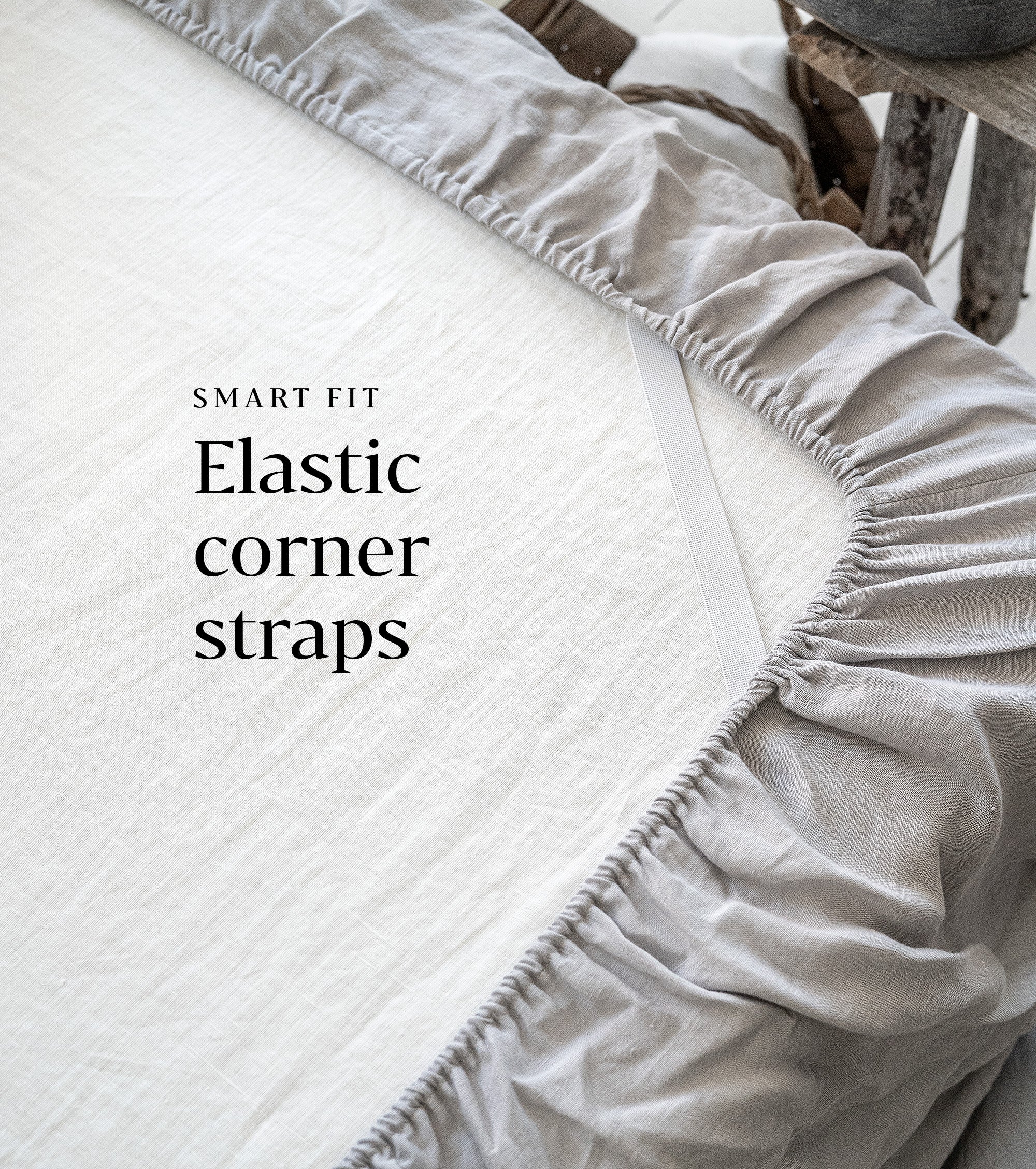 Linen Sheet Set in Cloud Gray