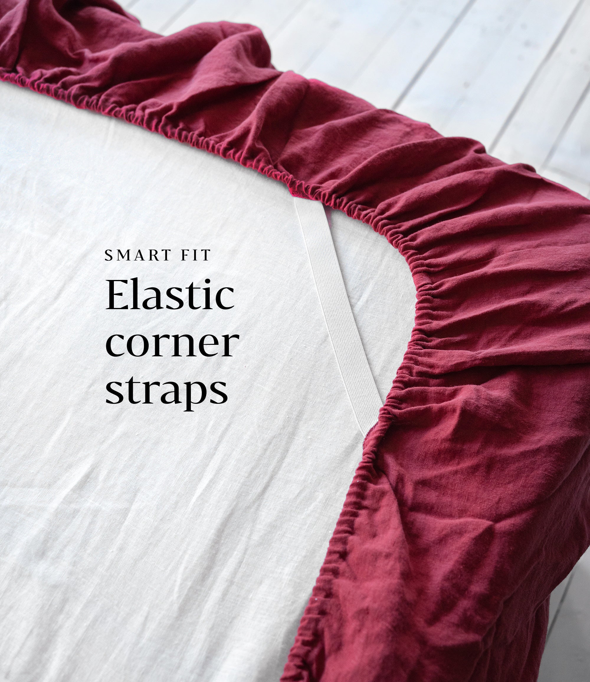Linen Fitted Sheet in Raspberry